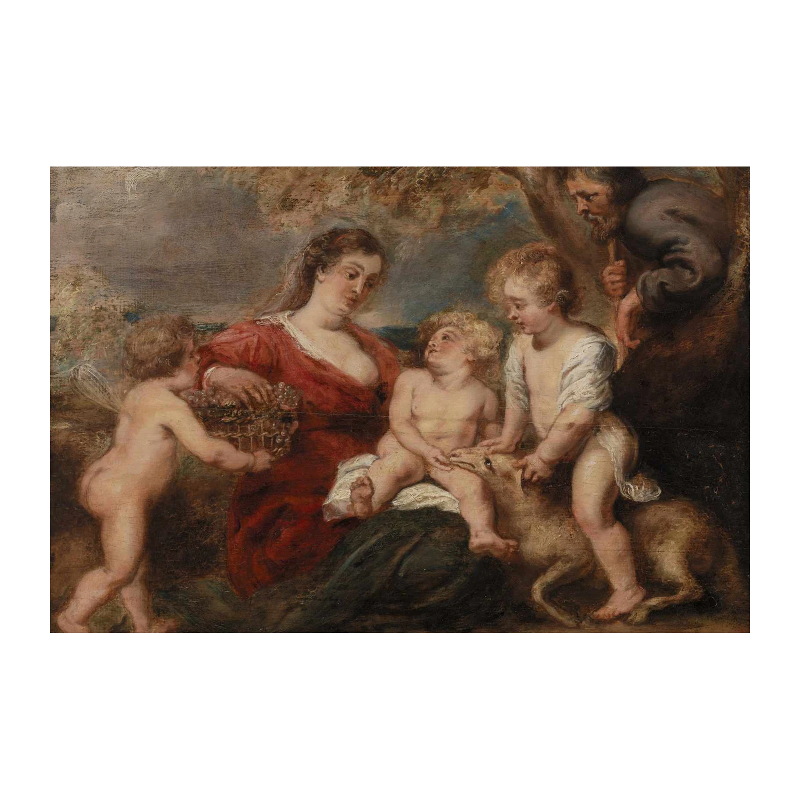 Baroque Family Serenity Red Wall Art