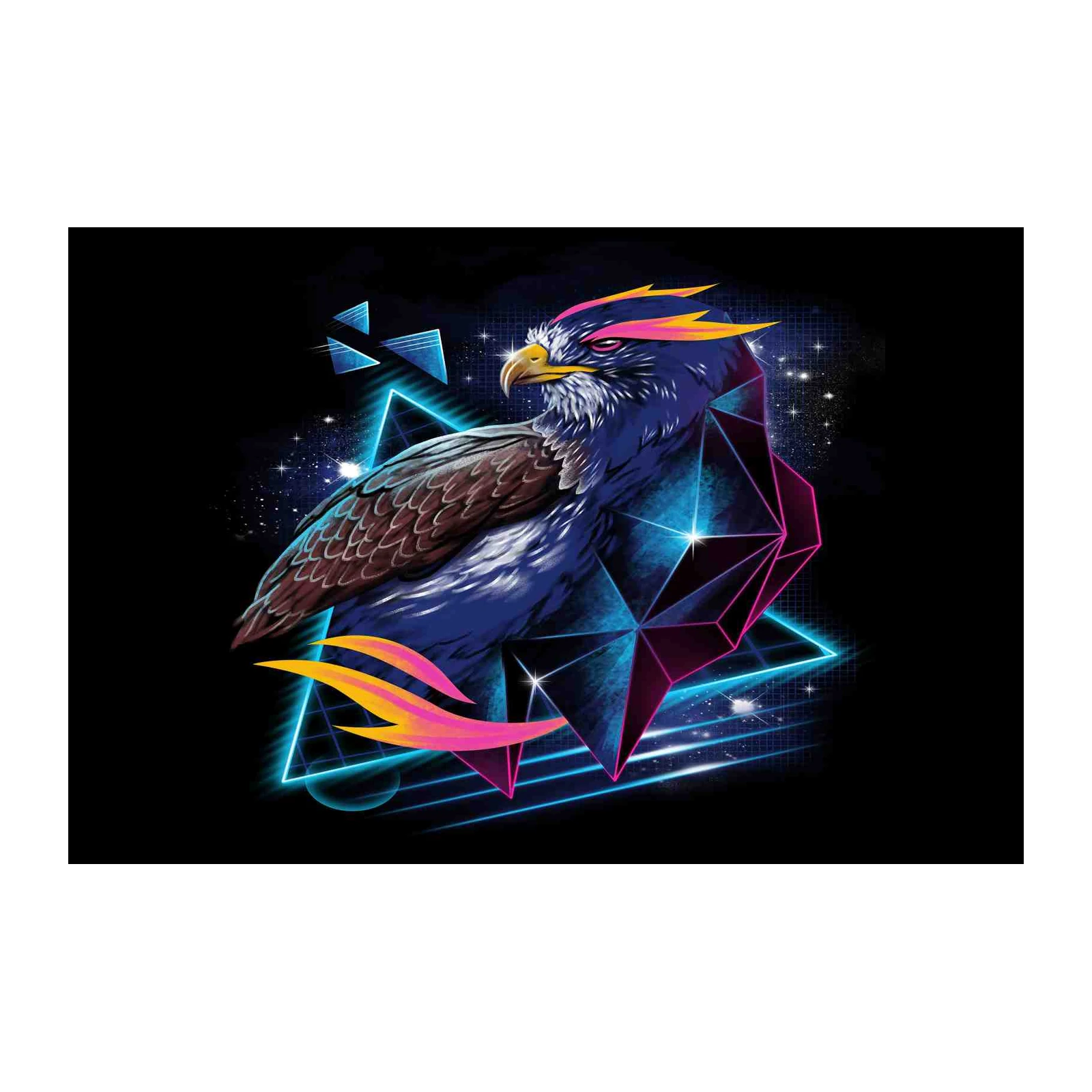 Retro Eagle Geometric Synthwave Wall Art