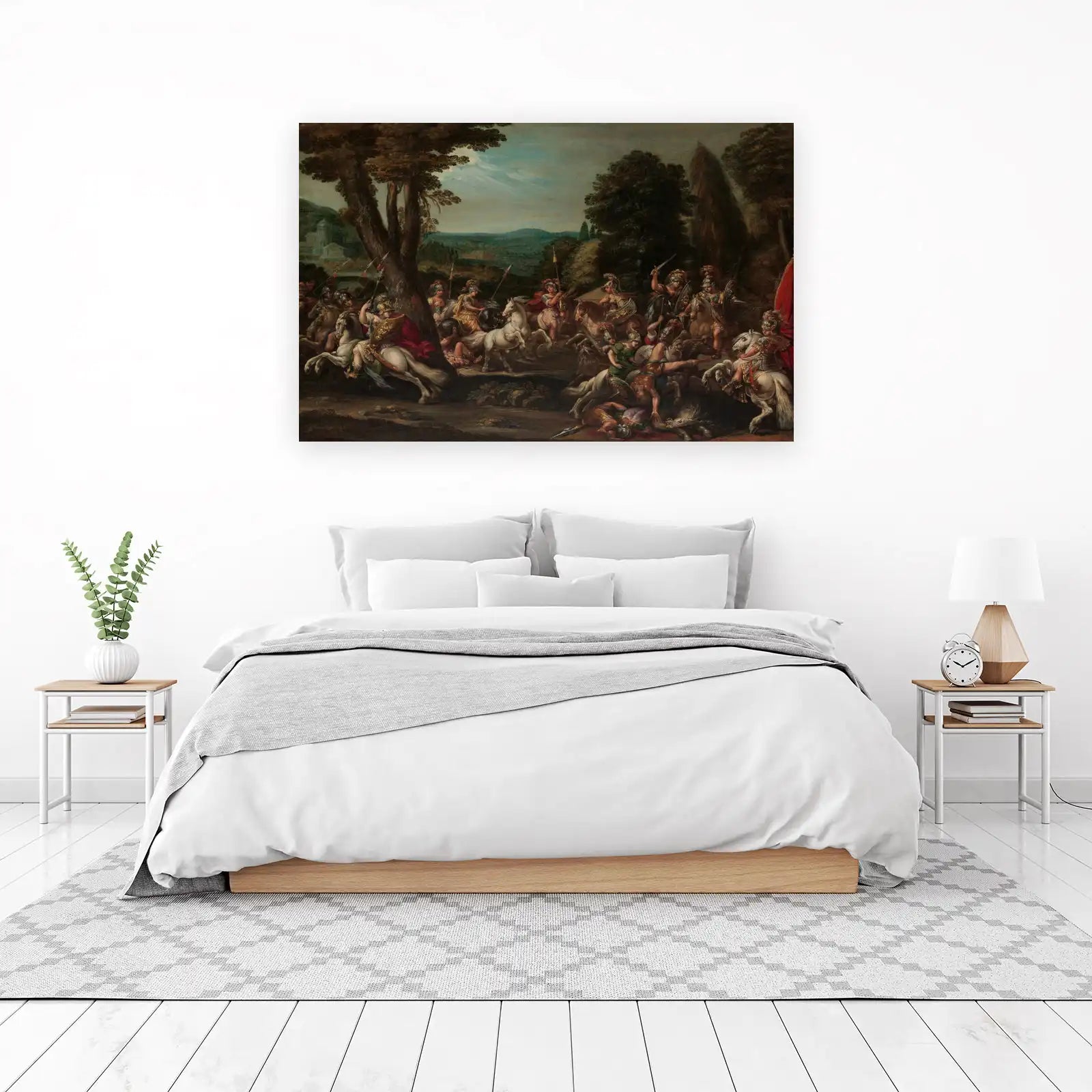 Epic Battle Scene Horseback Warriors Wall Art