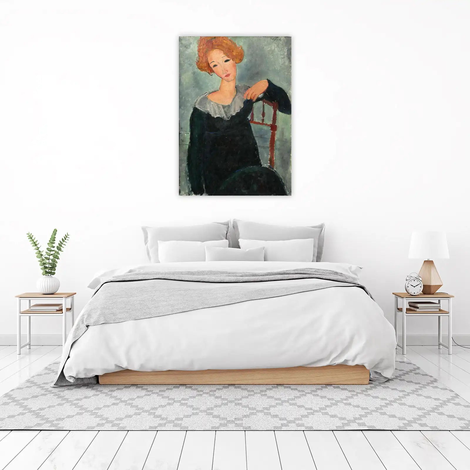 Elegant Woman Portrait Modigliani Style Wall Art