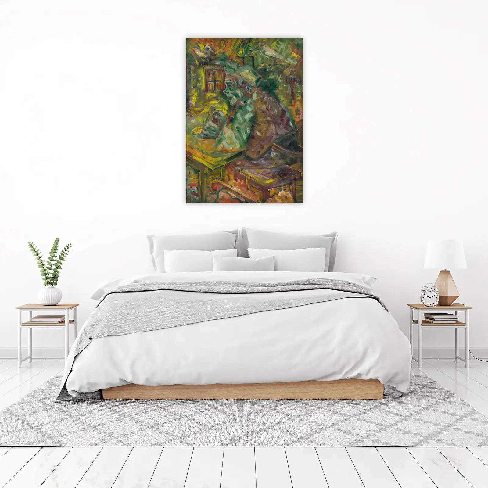 Expressive Figure & Birds Wall Art