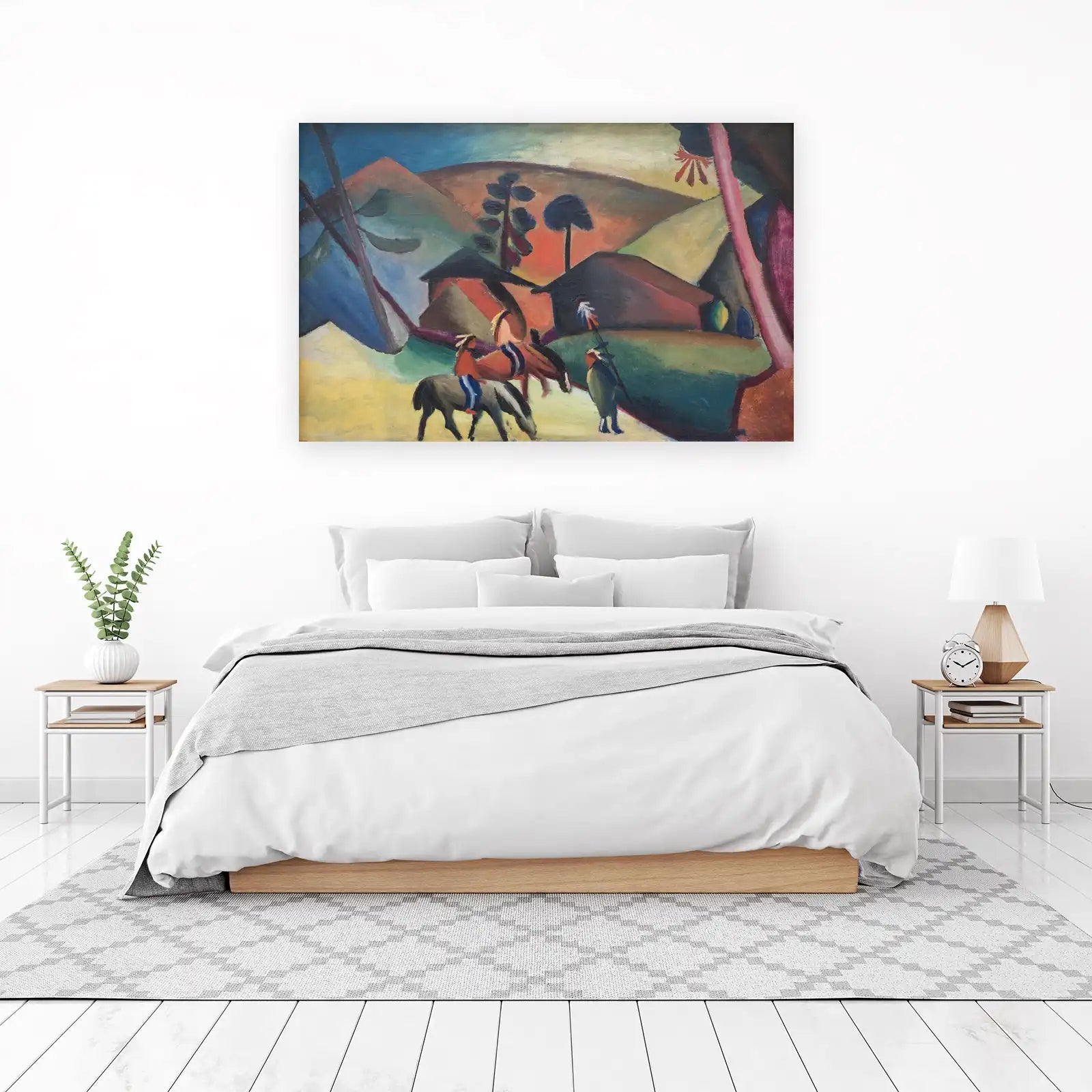 Bold German Expressionist Horseback Scene Wall Art