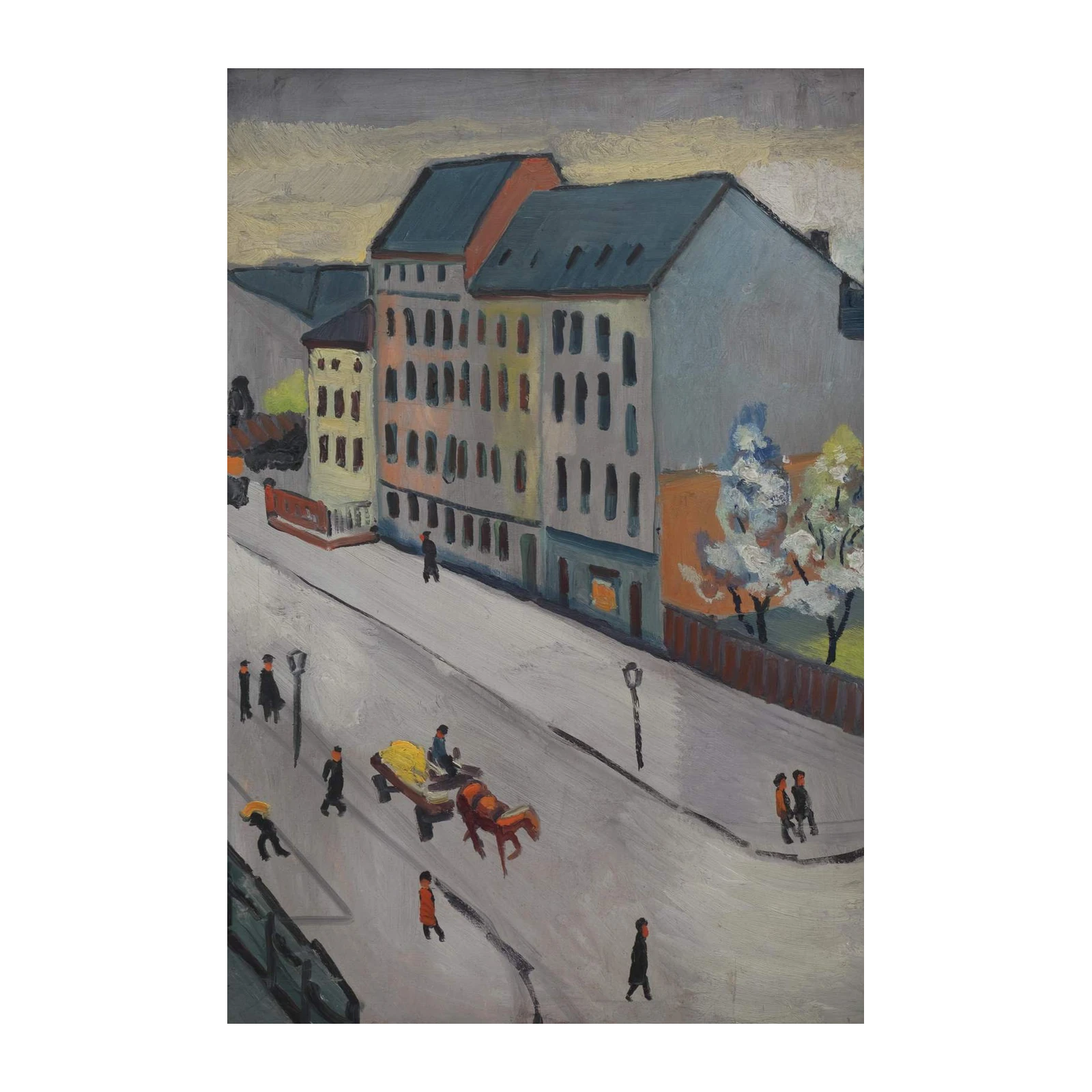 Urban Street Scene Horse Drawn Carriage Wall Art