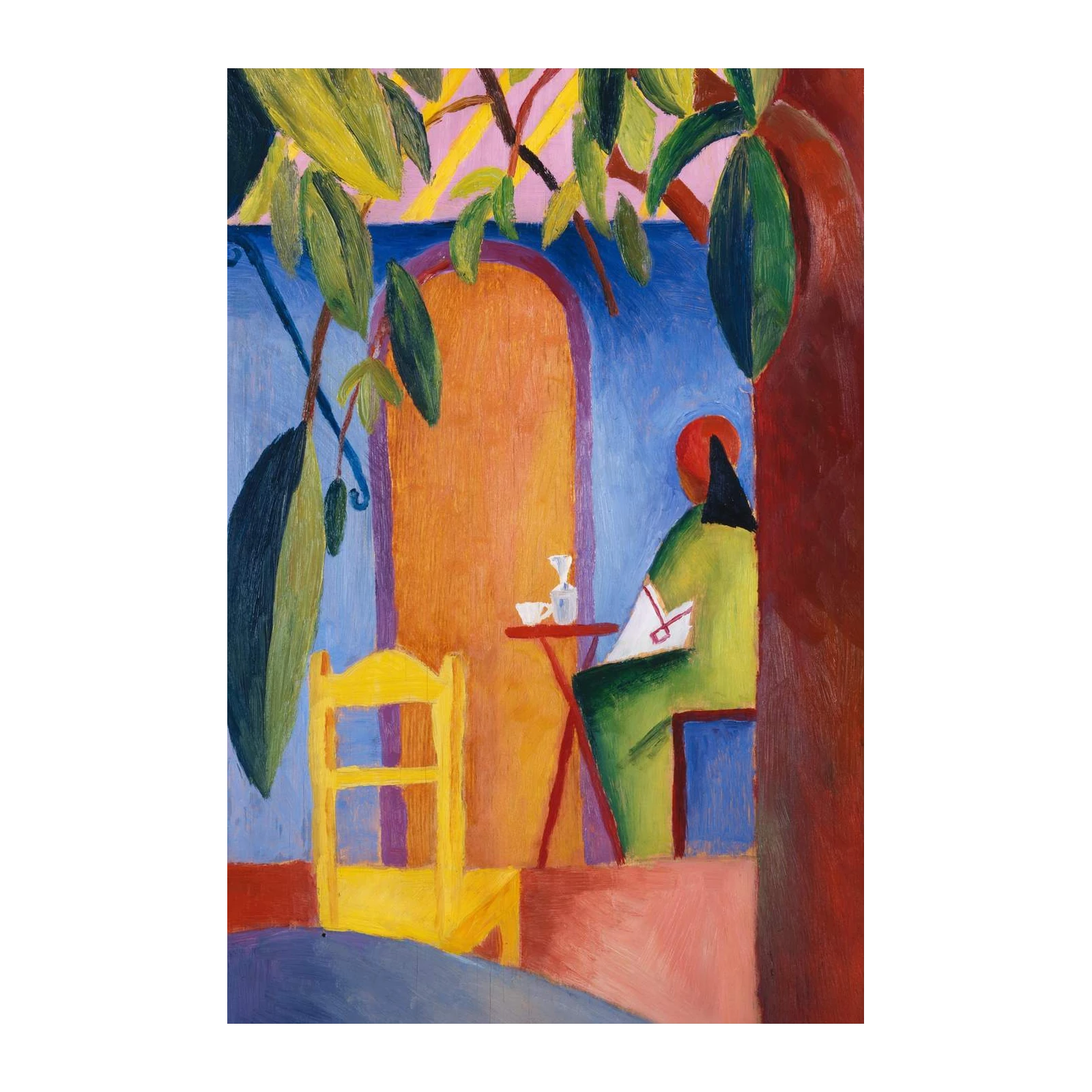 Vibrant Cafe Scene Wall Art - Modern Art Wall Decor