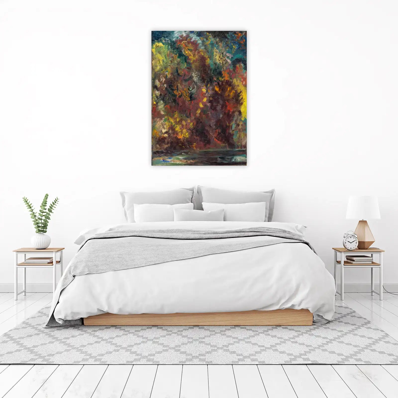 Vibrant Autumn Landscape Oil Painting Wall Art