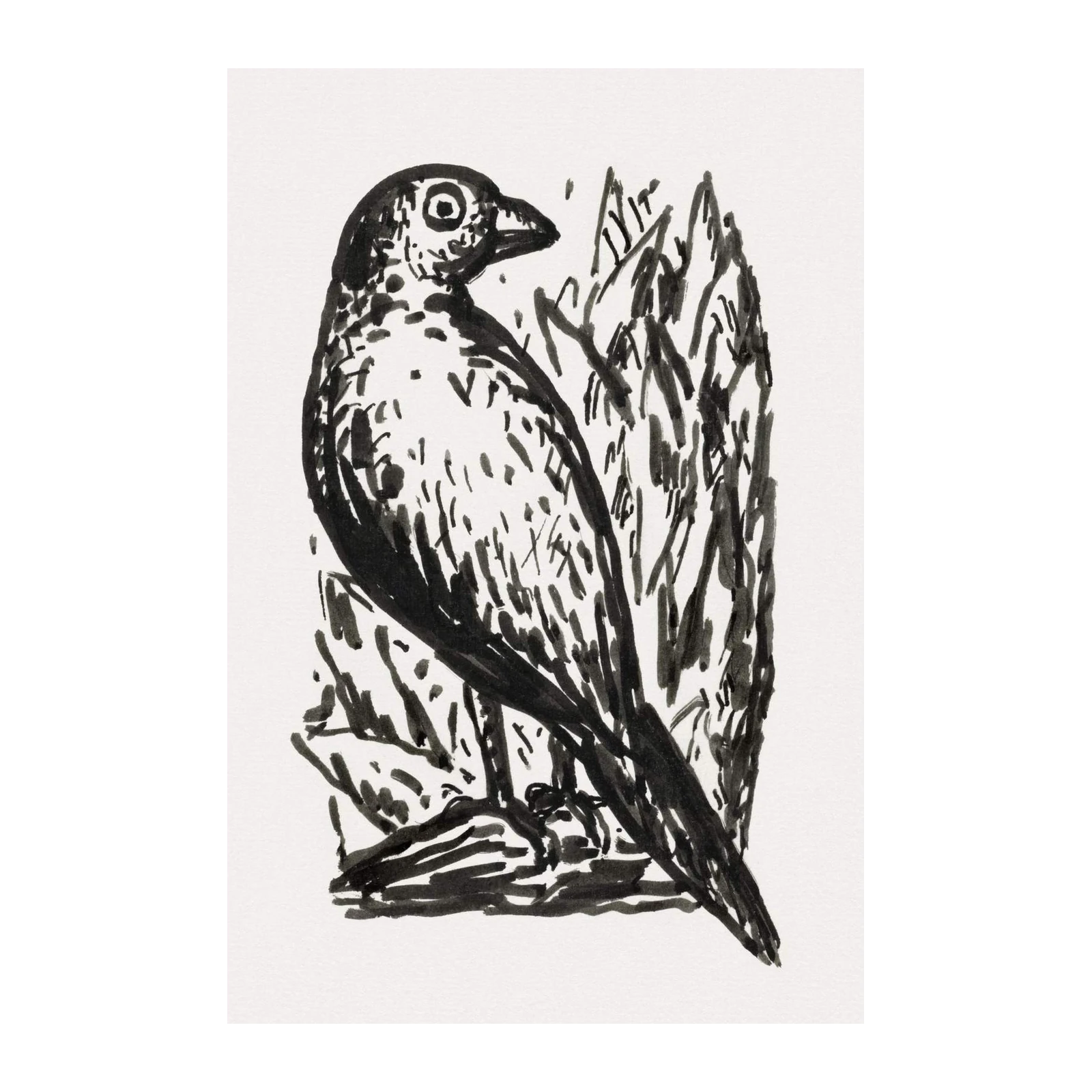 Striking Bird Art Wall Art - Minimalist Black & White Wall Art