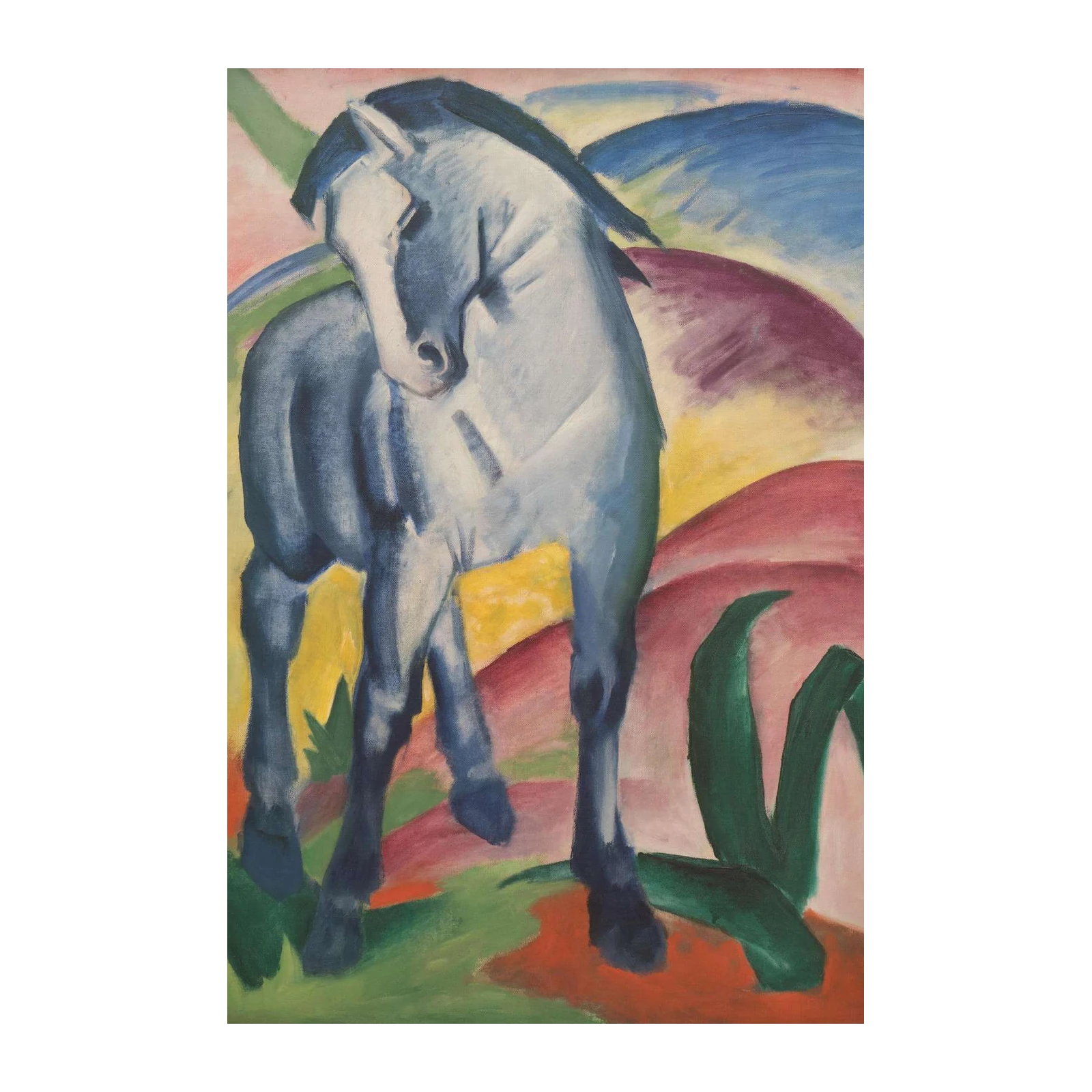 Blue Horse Expressive Landscape Wall Art