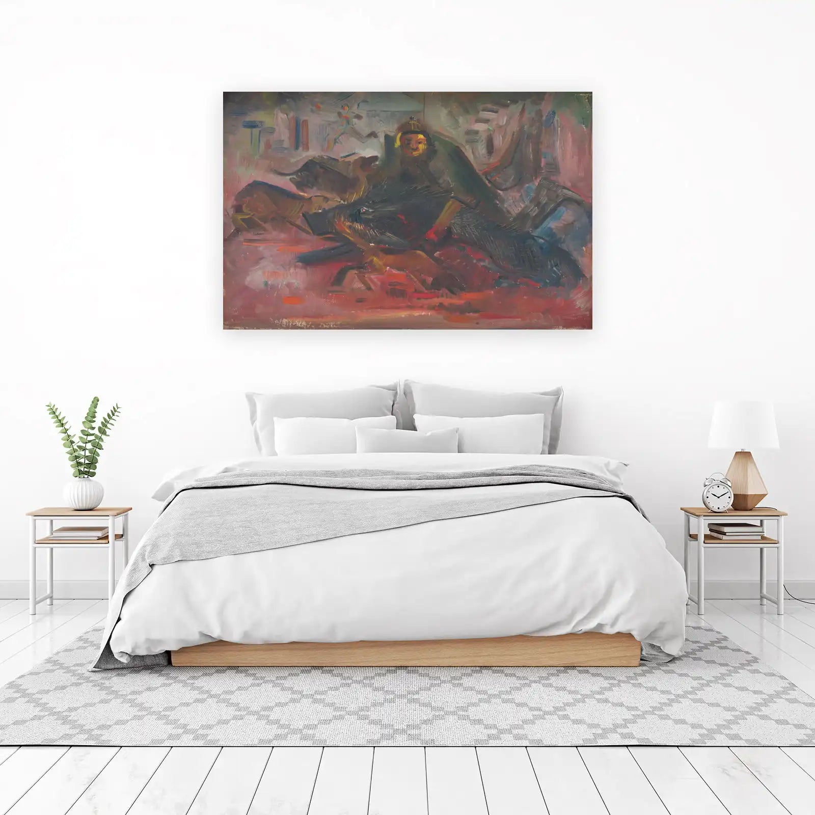 Intense Action Abstract Horse & Rider Wall Art