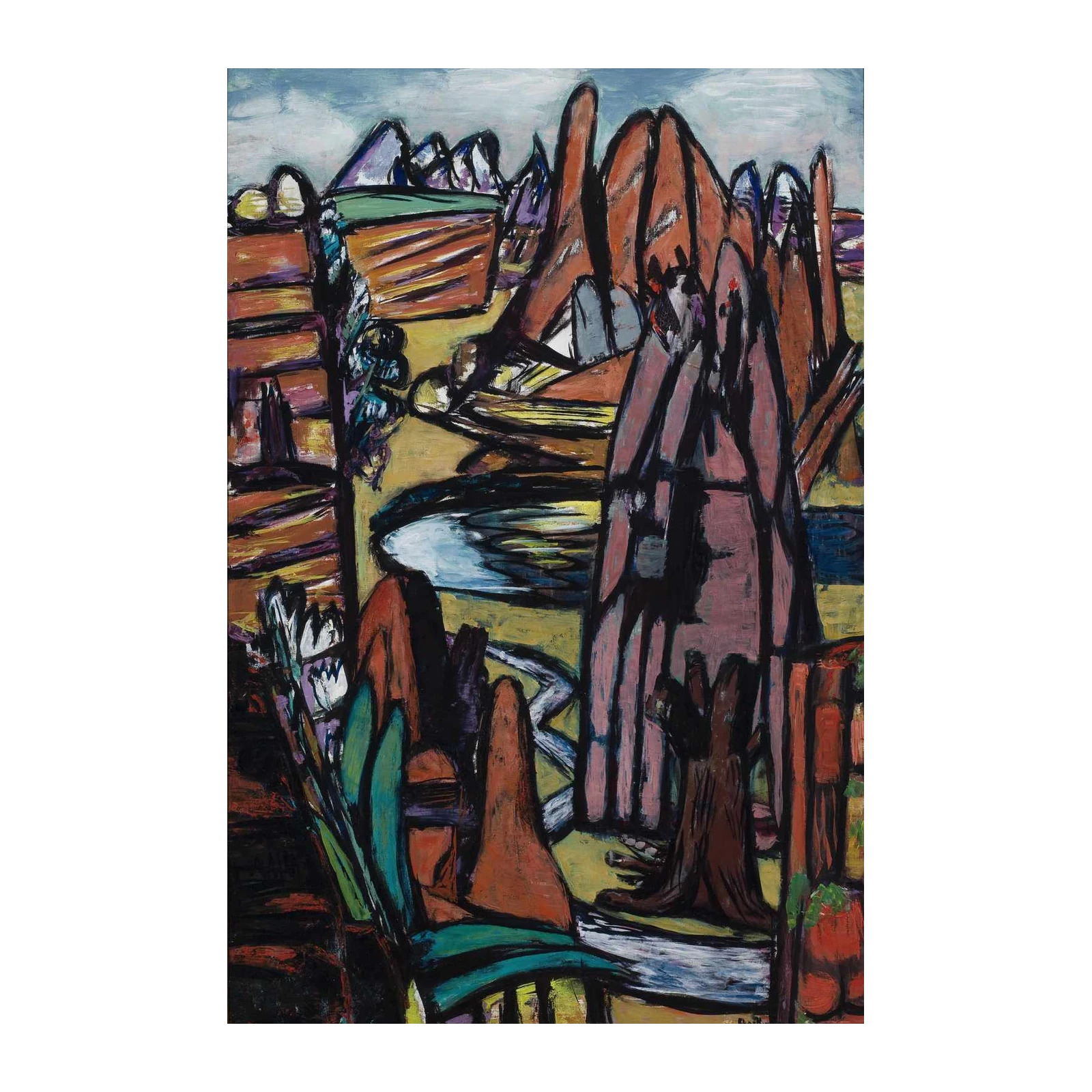 Vibrant Abstract Landscape Wall Art