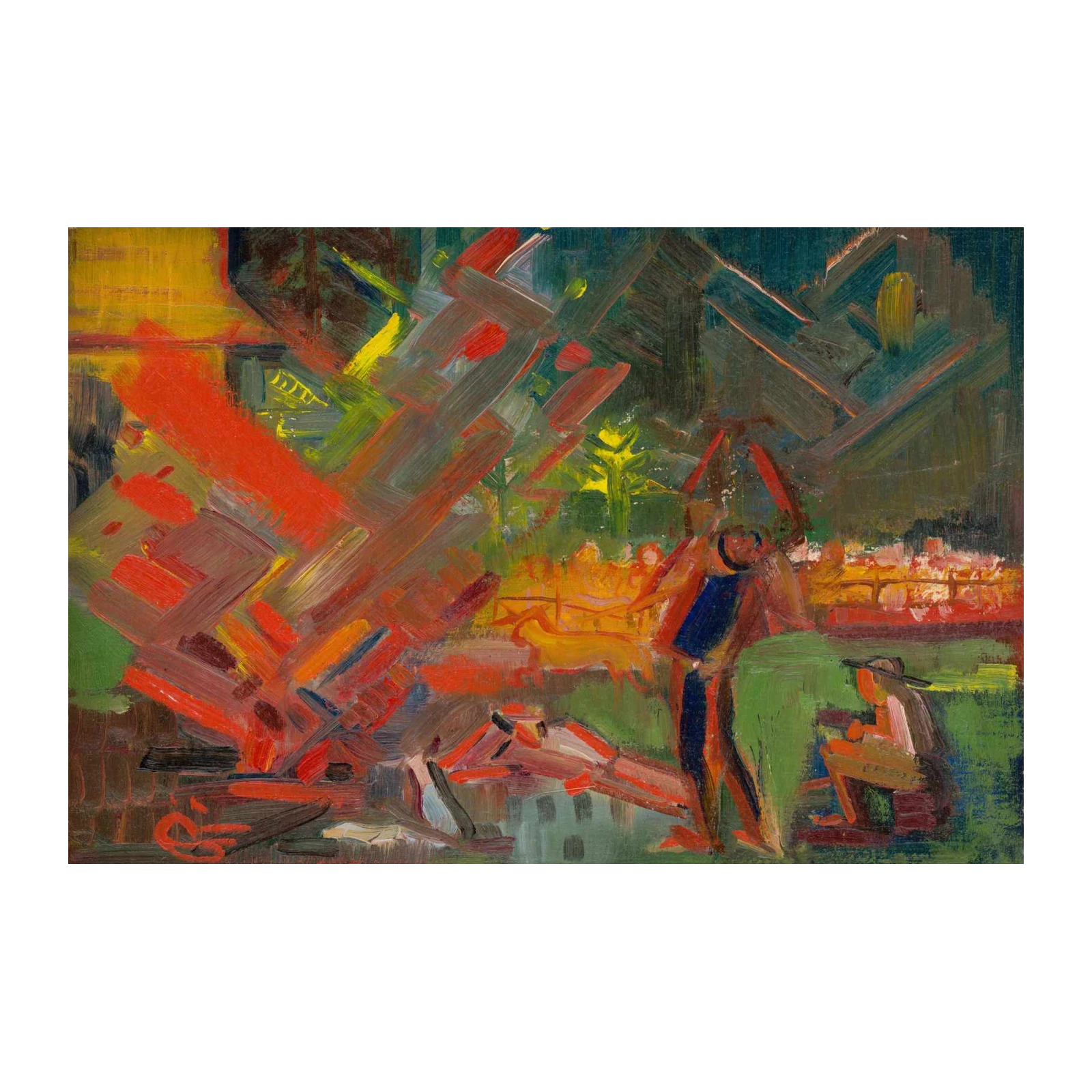 Vibrant Expressive Figures Outdoor Wall Art