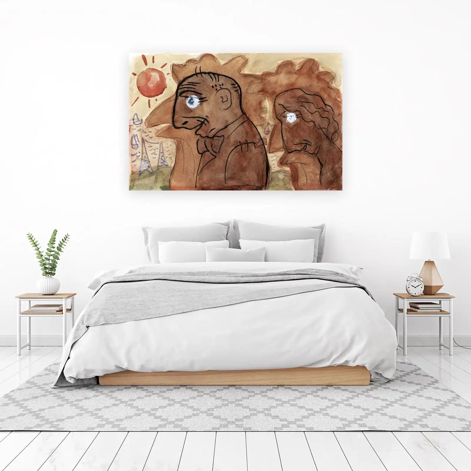 Expressive Figures Under the Sun Wall Art