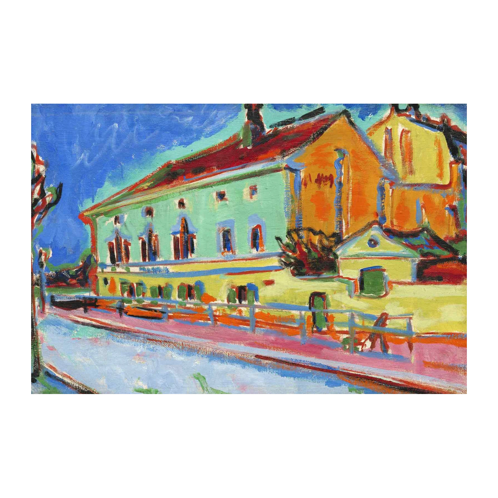 Vibrant Building Impressionist Wall Art