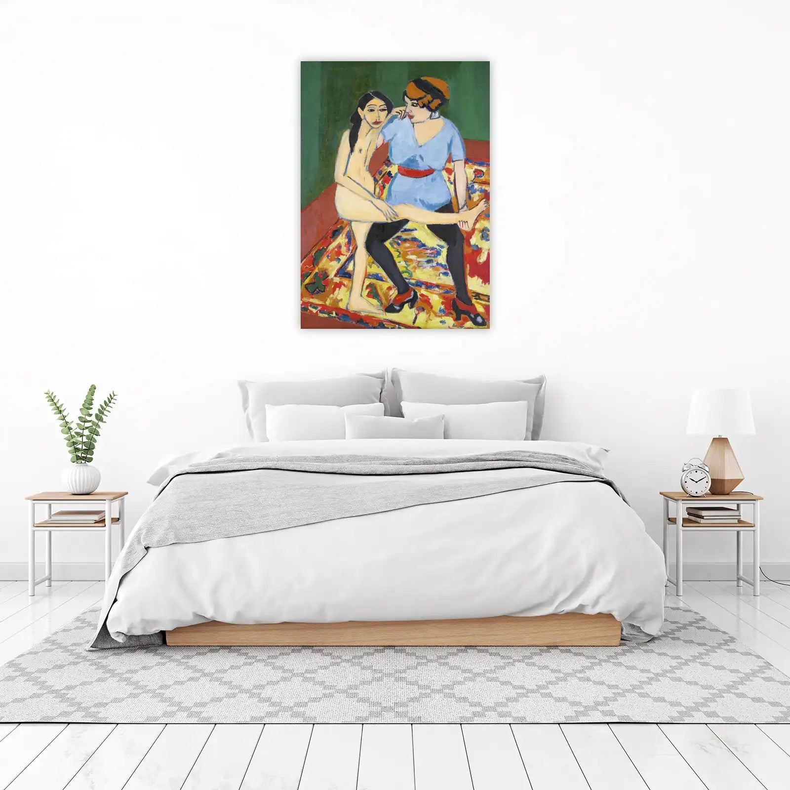 Intimate Embrace Expressionist Woman Wall Art