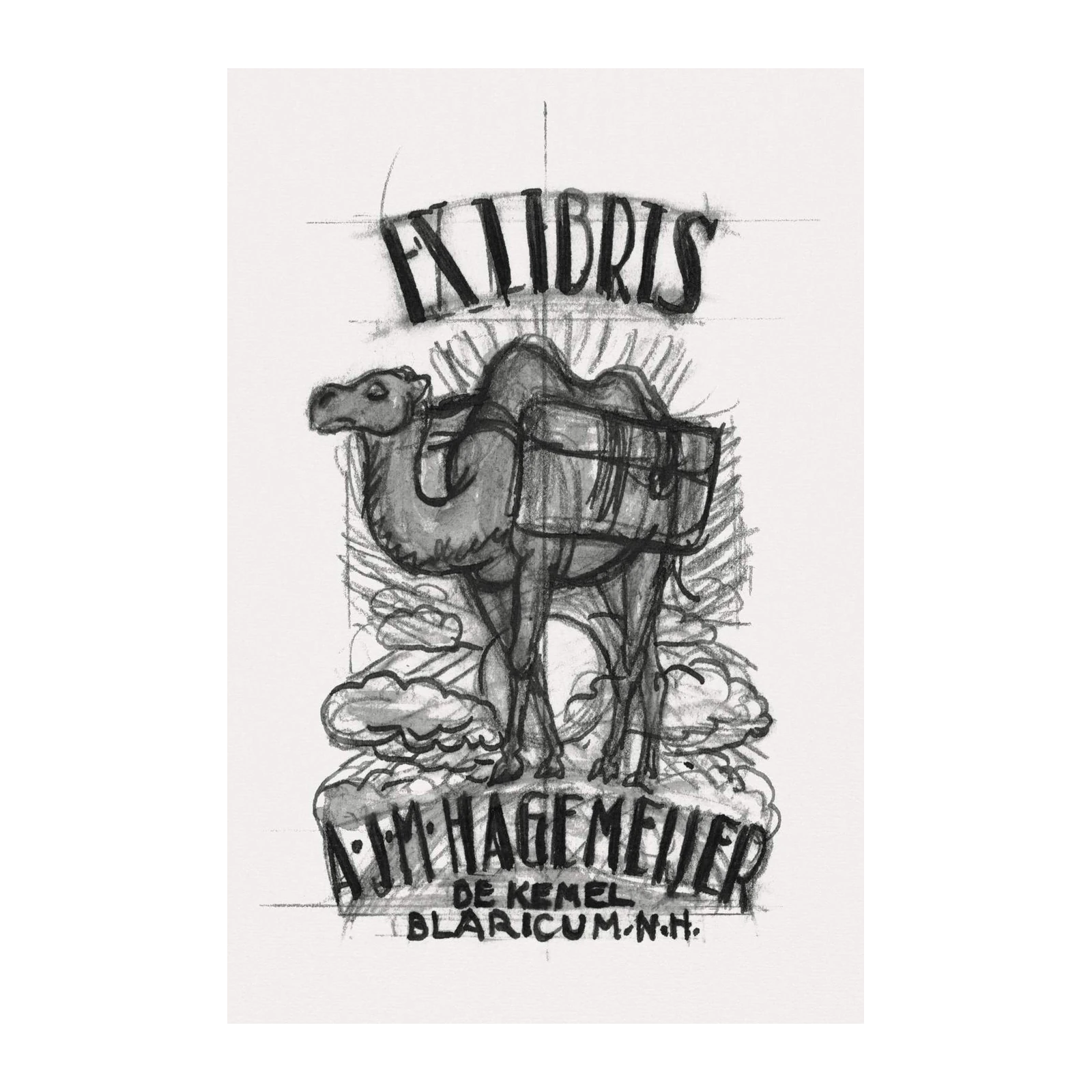 Vintage Camel Ex Libris Wall Art
