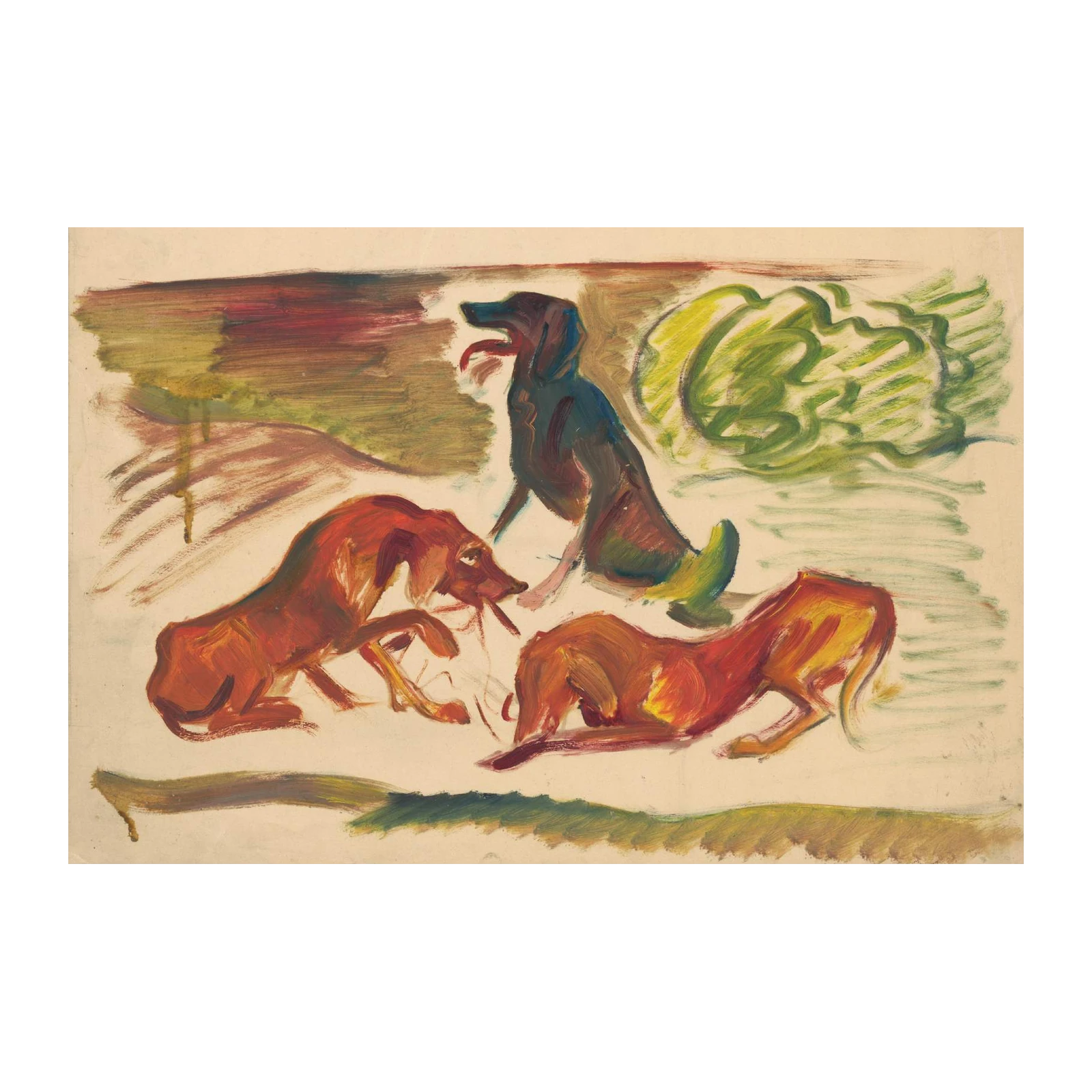 Expressive Dog Trio Wall Art Wall Art