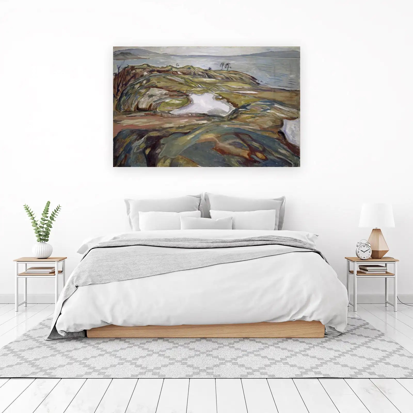 Serene Coastal Landscape Oil Painting Wall Art