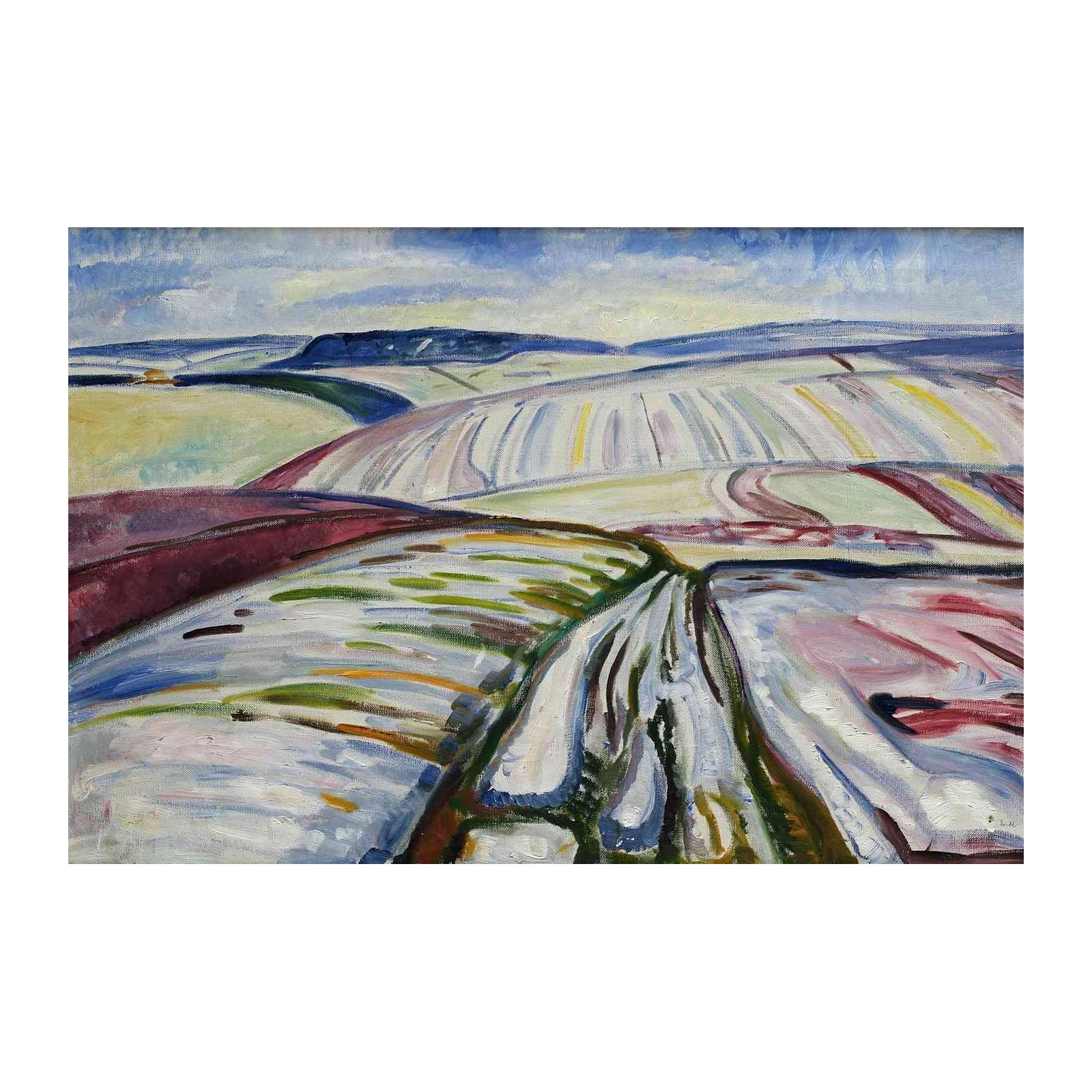 Serene Winter Landscape Expressionist Wall Art