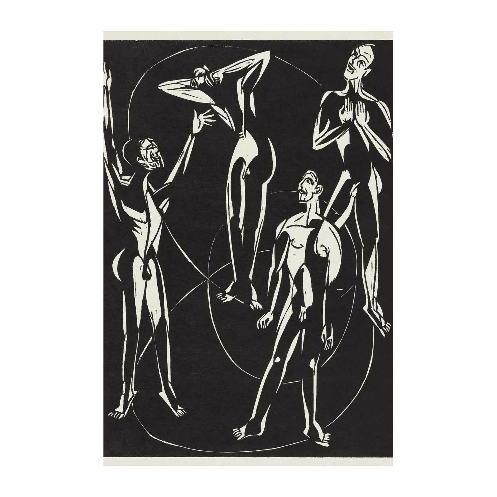 Expressive Figures Black & White Wall Art