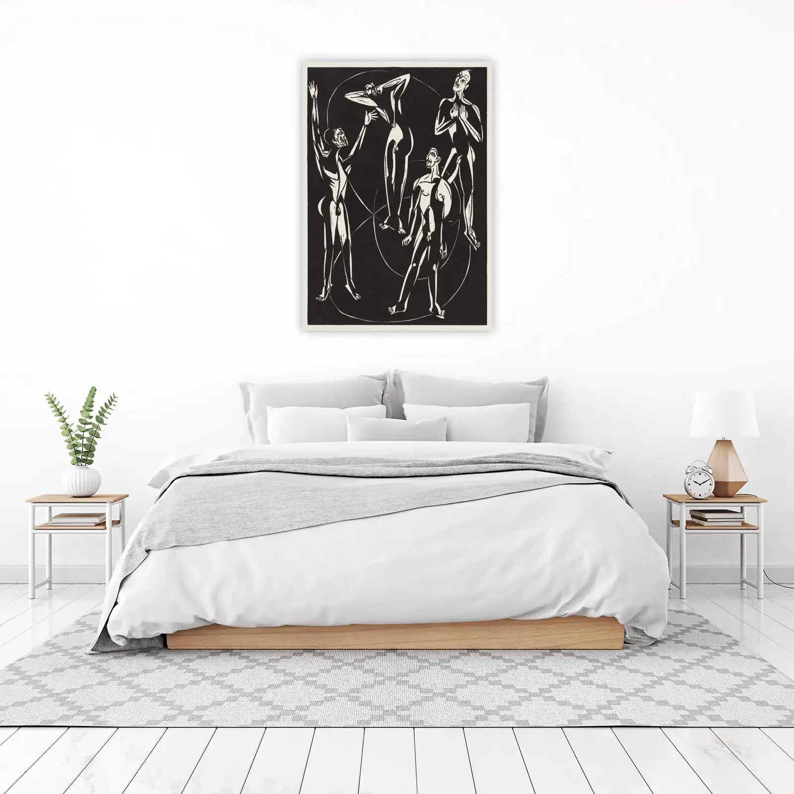 Expressive Figures Black & White Wall Art