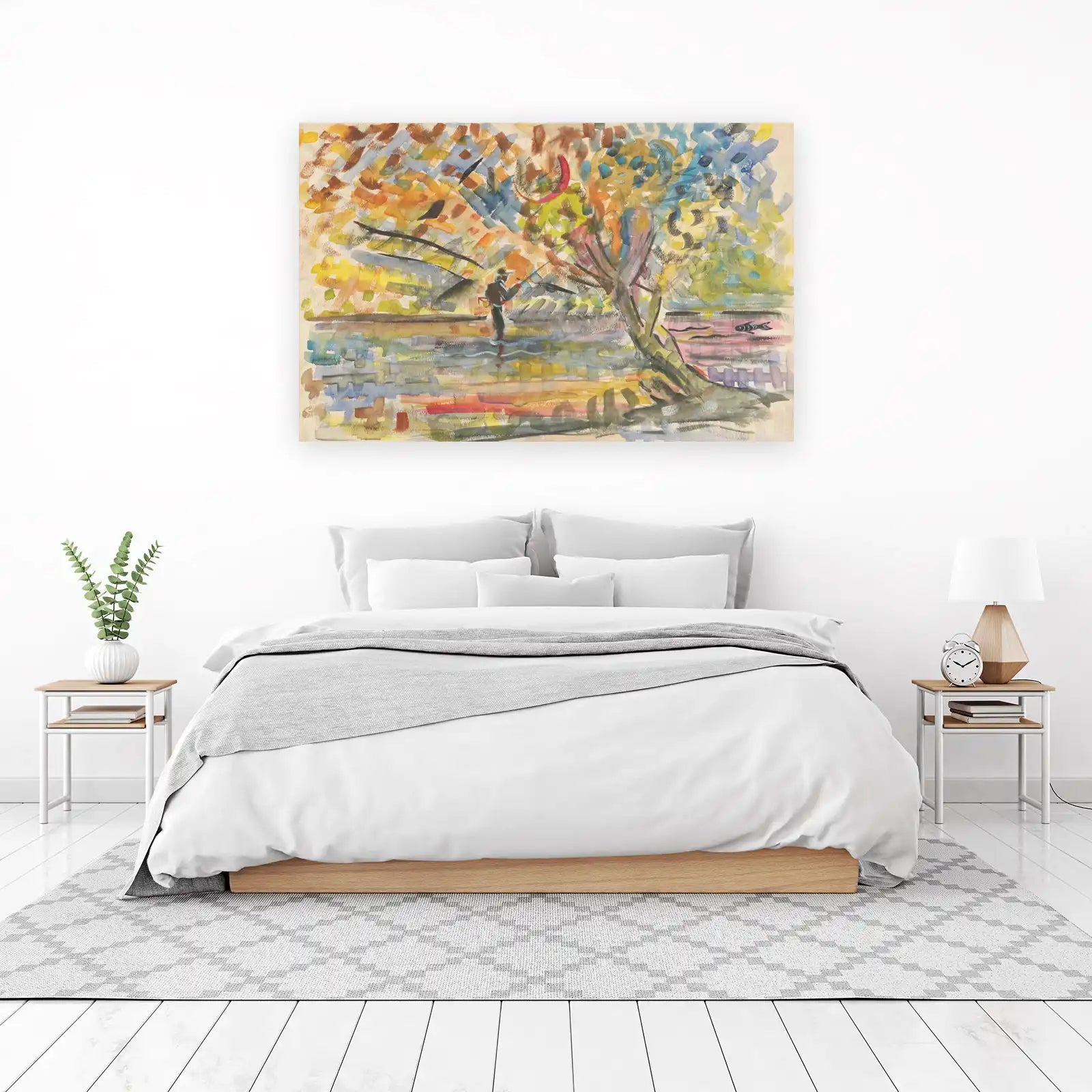 Serene Angler's Autumn Dream Wall Art