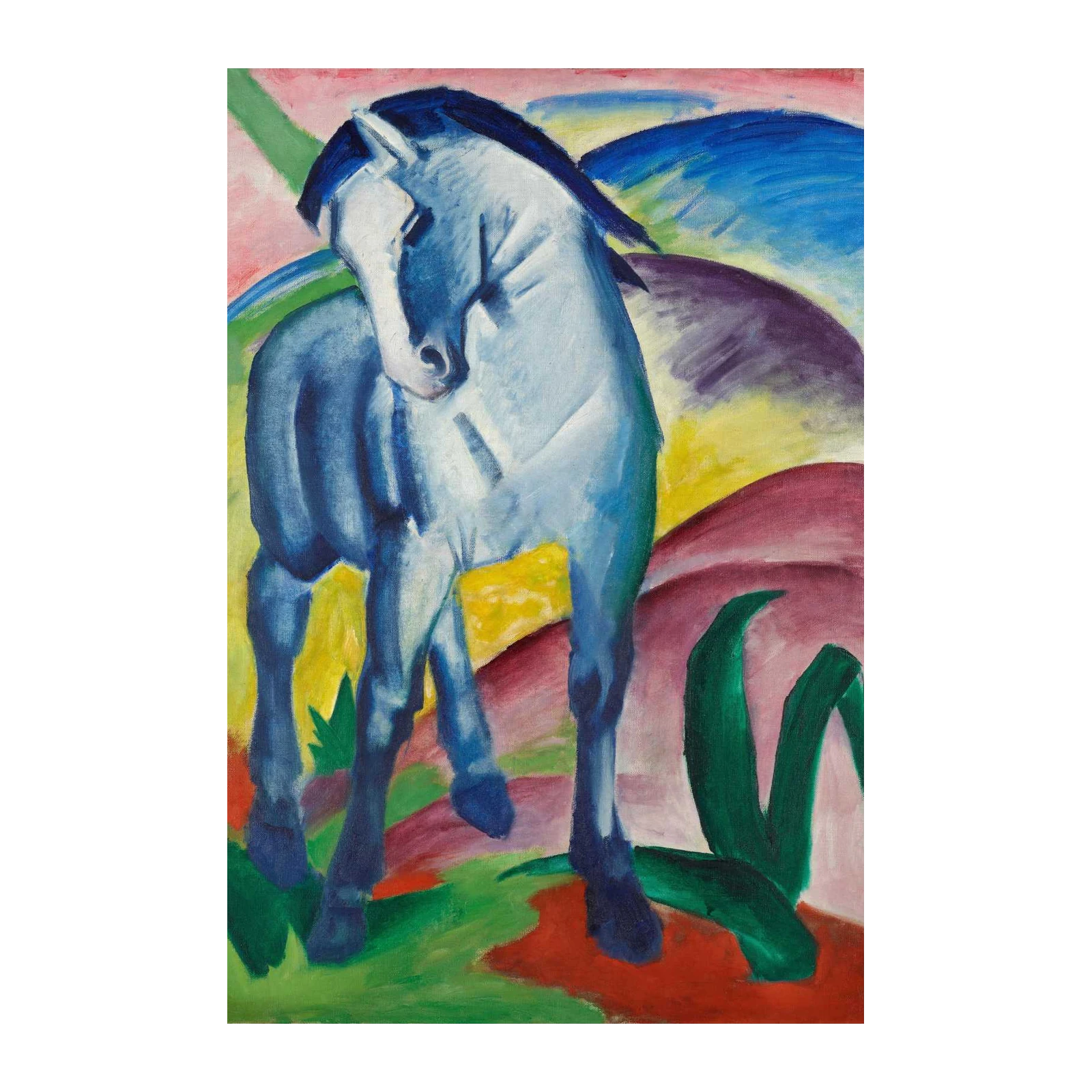 Blue Horse Expressive Modern Art Wall Art