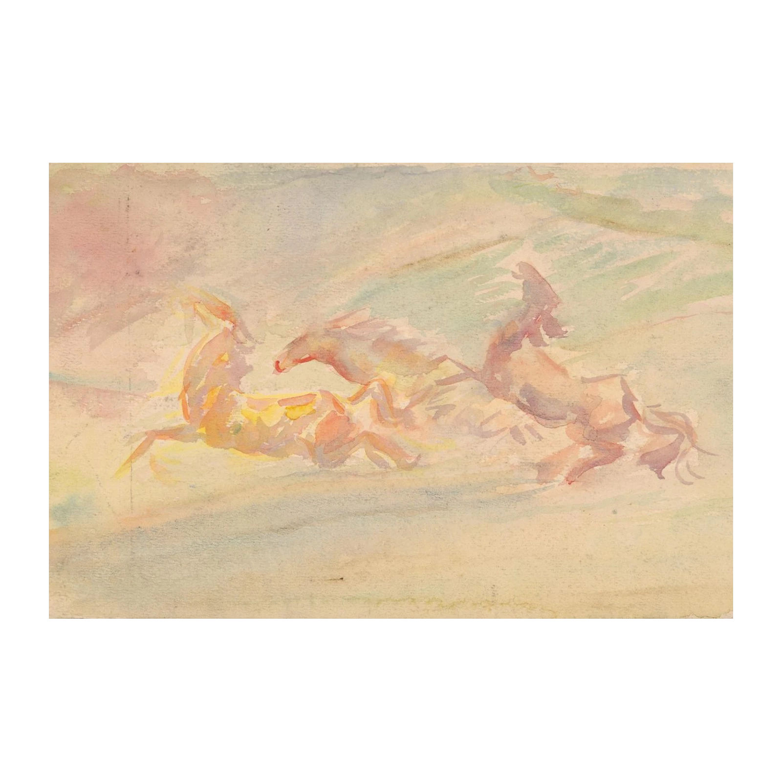 Dreamy Horse Gallop Watercolor Wall Art