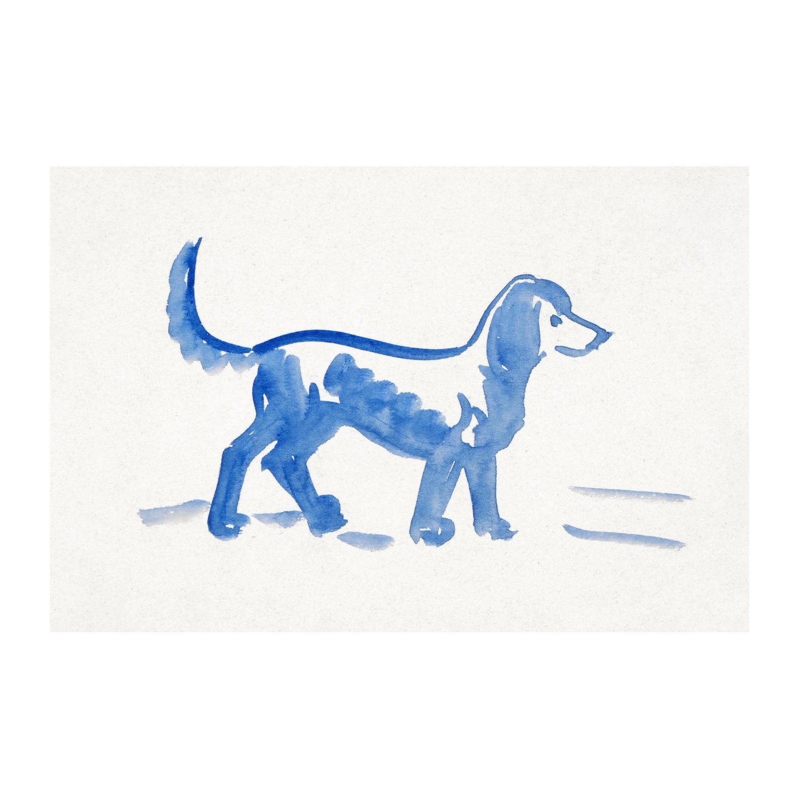 Charming Blue Watercolor Dog Wall Art