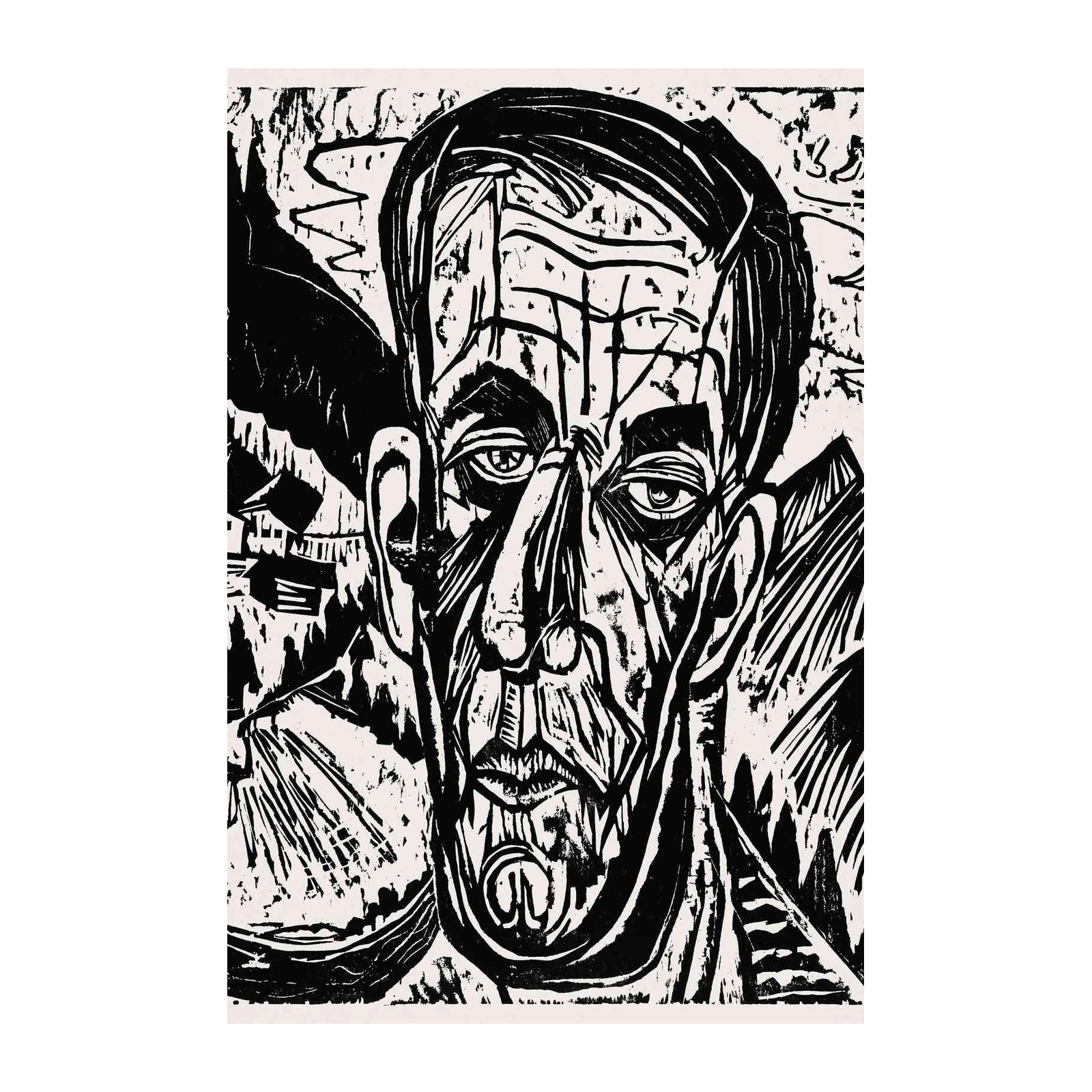 Expressive Portrait Mountain Landscape Wall Art