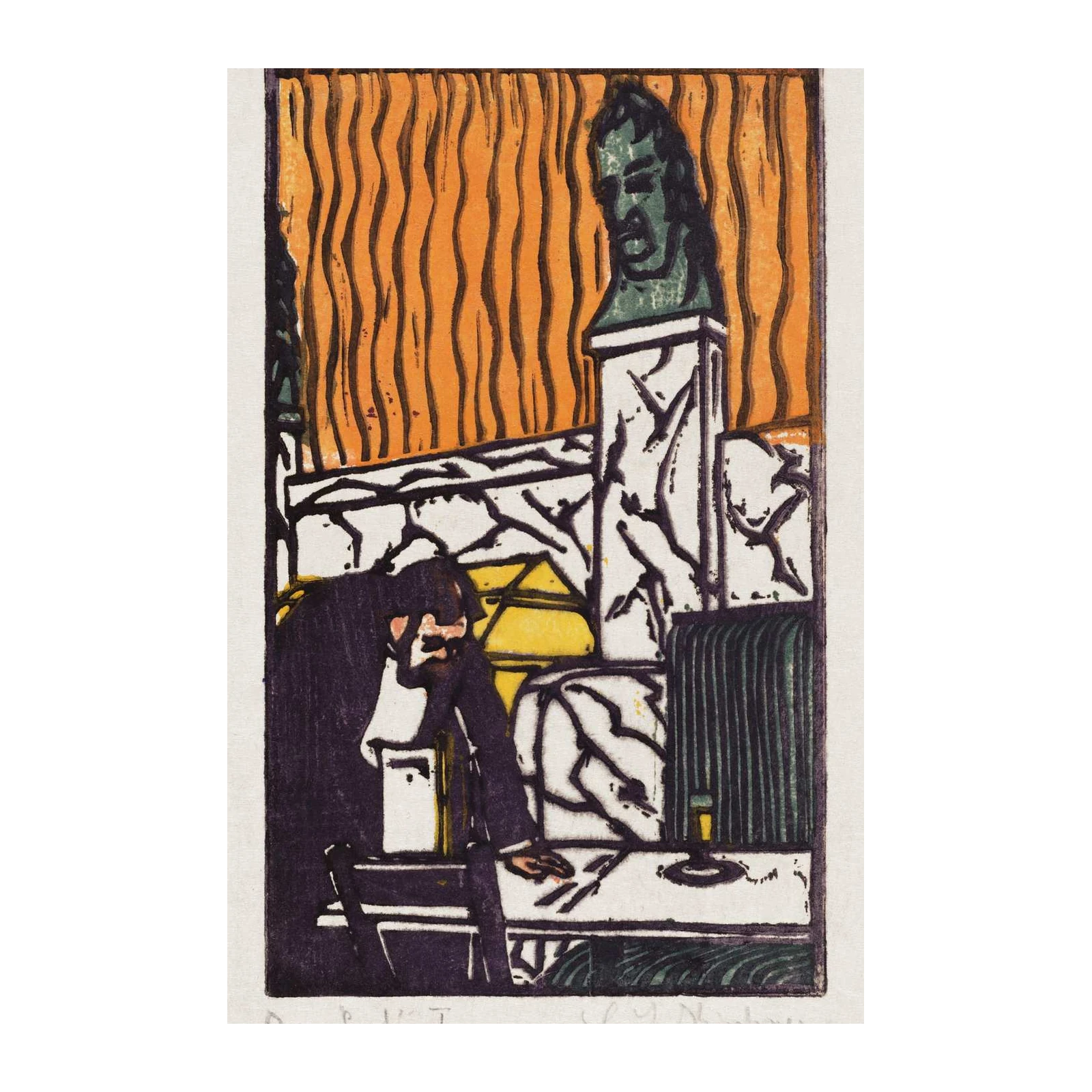 Cafe Scene Expressionist Wall Art