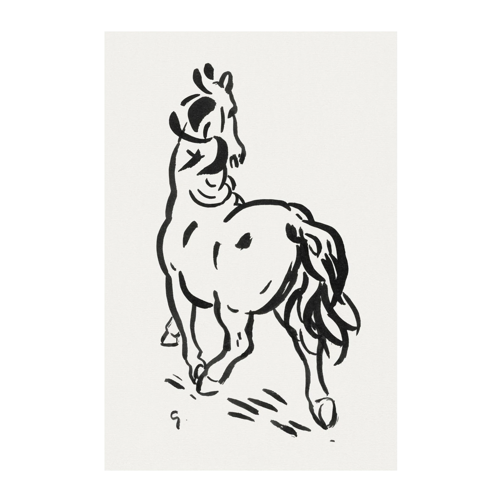 Elegant Horse Ink Sketch Wall Art