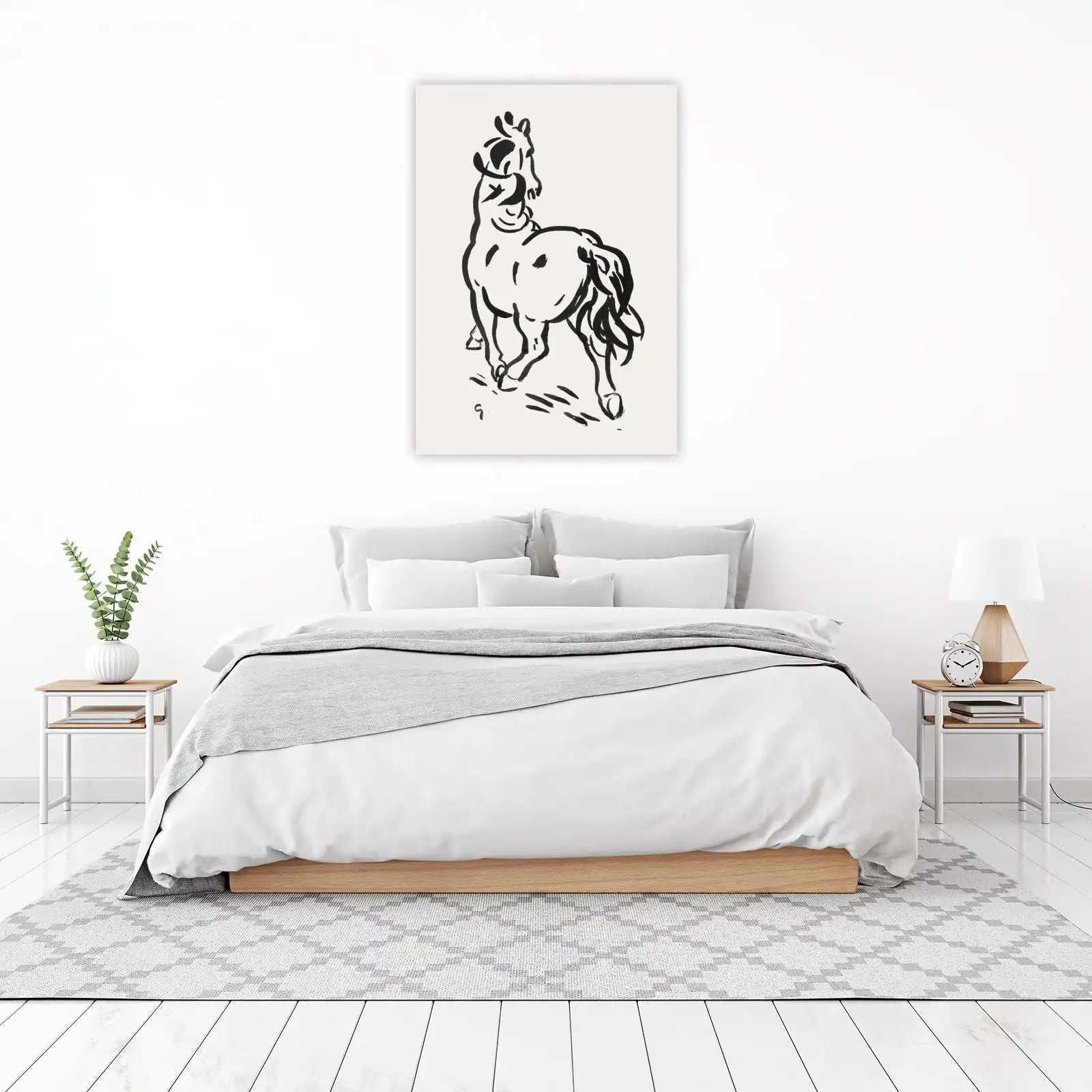 Elegant Horse Ink Sketch Wall Art