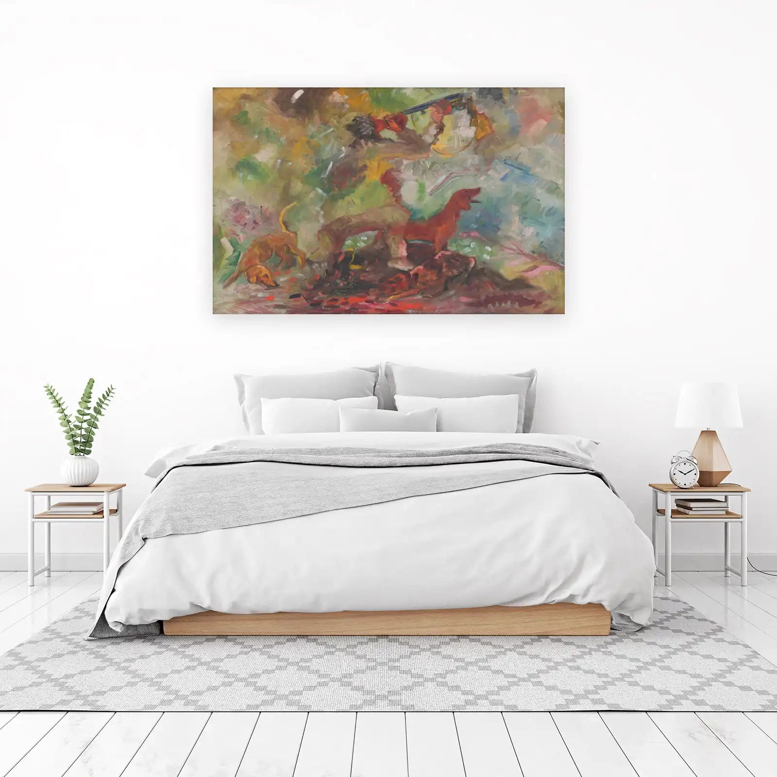 Vibrant Hunter & Hounds Expressive Wall Art