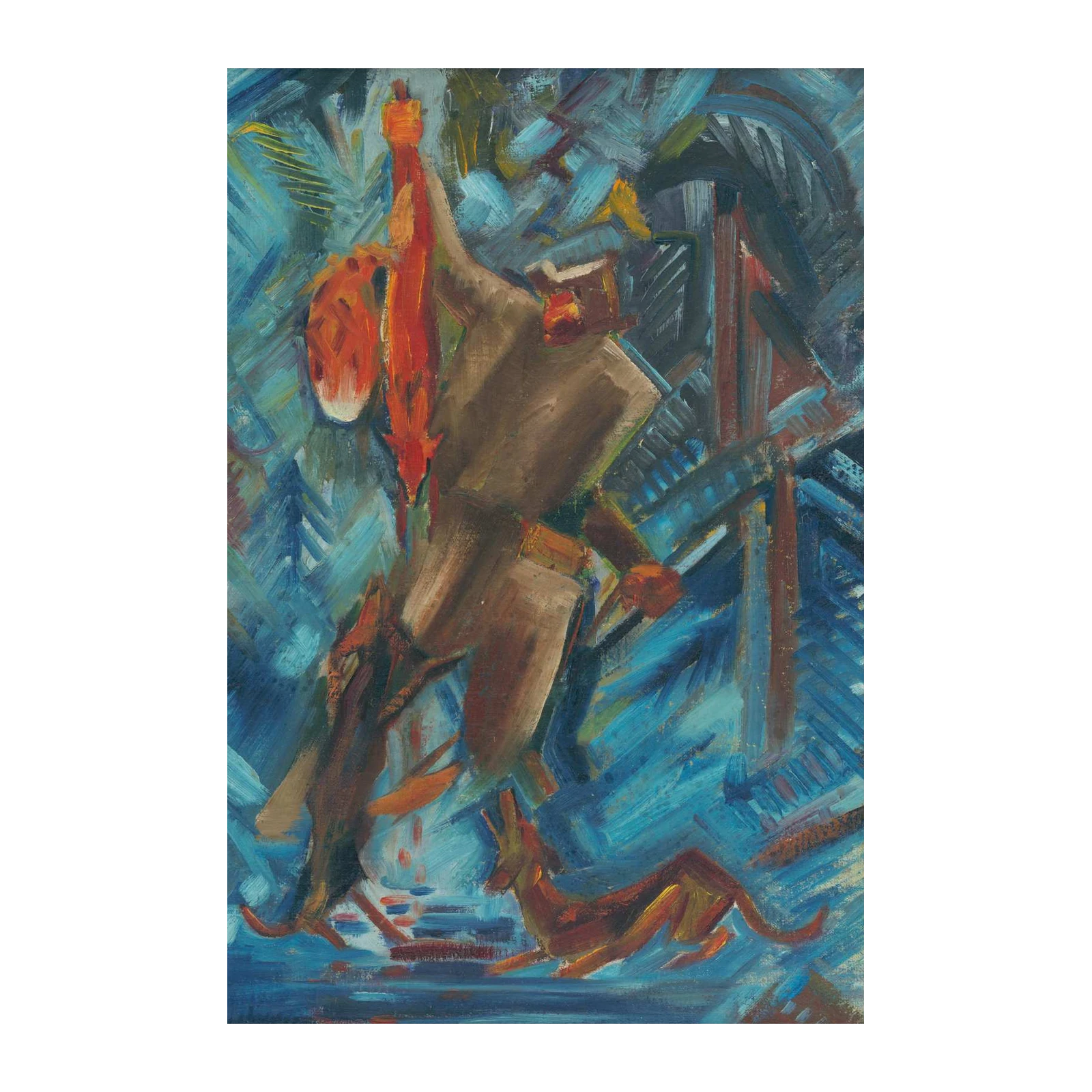 Expressive Hunter with Dogs Wall Art