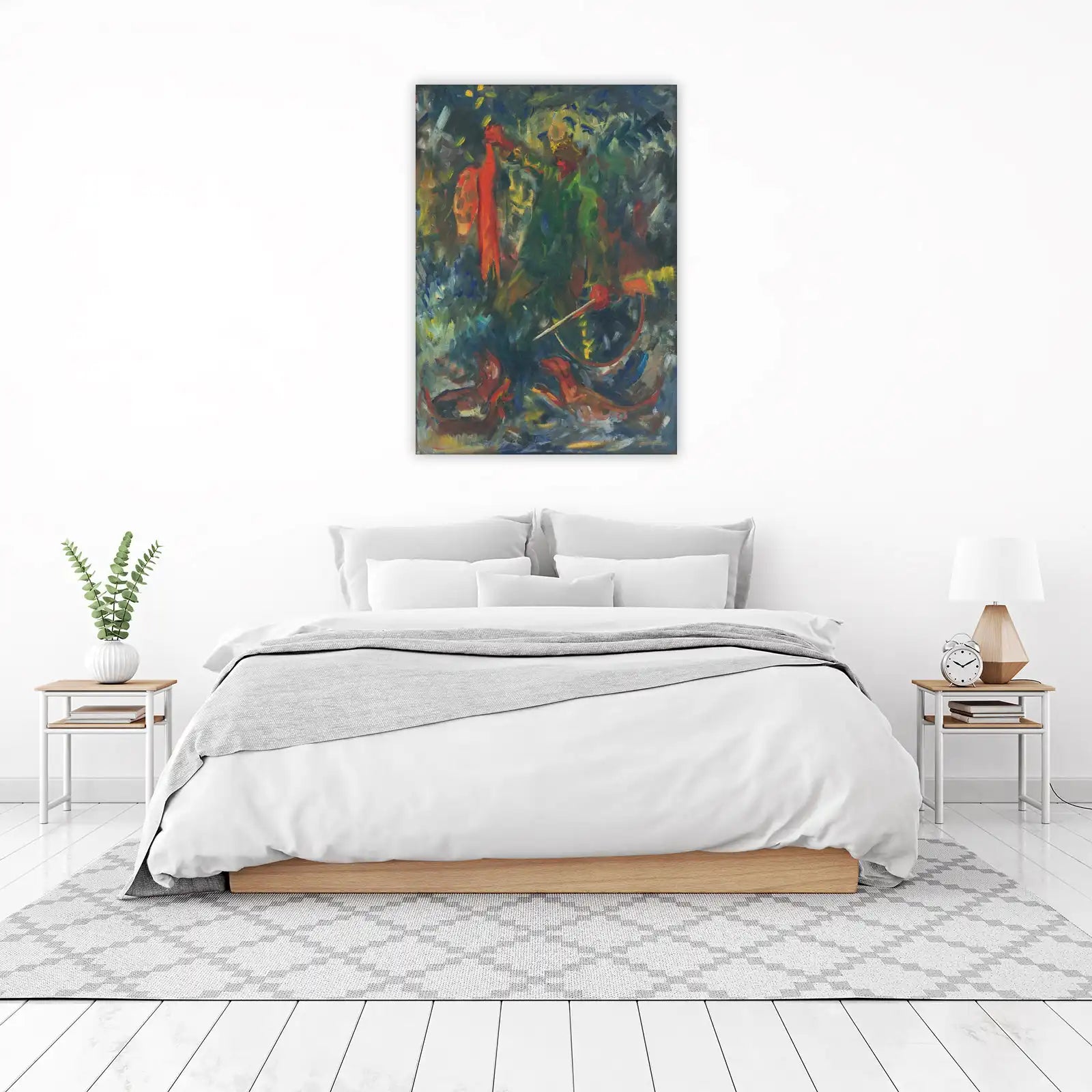 Abstract Hunter with Dogs Wall Art