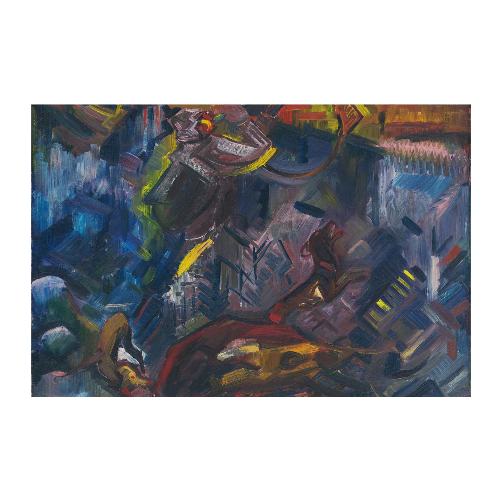 Expressive City Life Abstract Wall Art