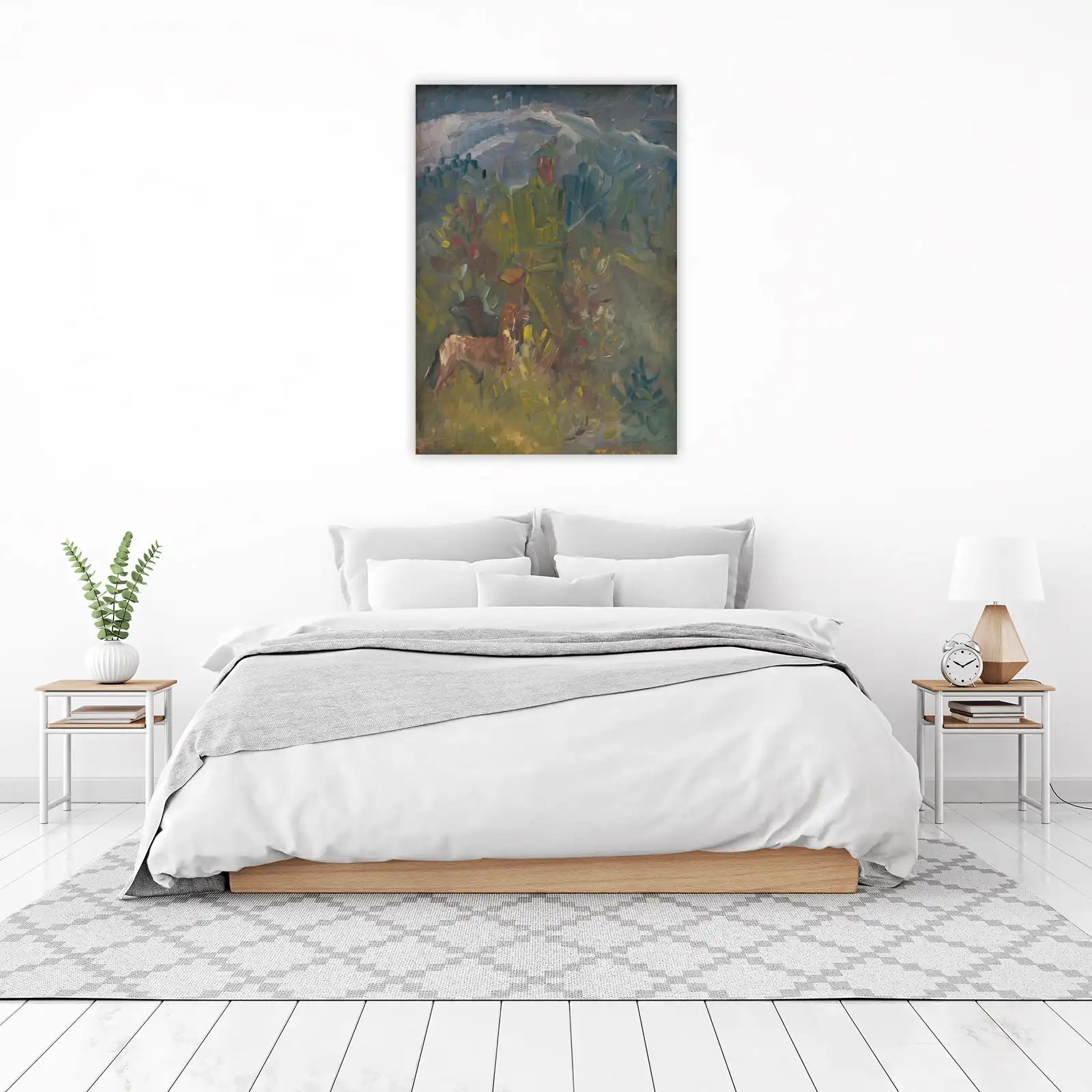 Hunter & Dog Wilderness Scene Wall Art