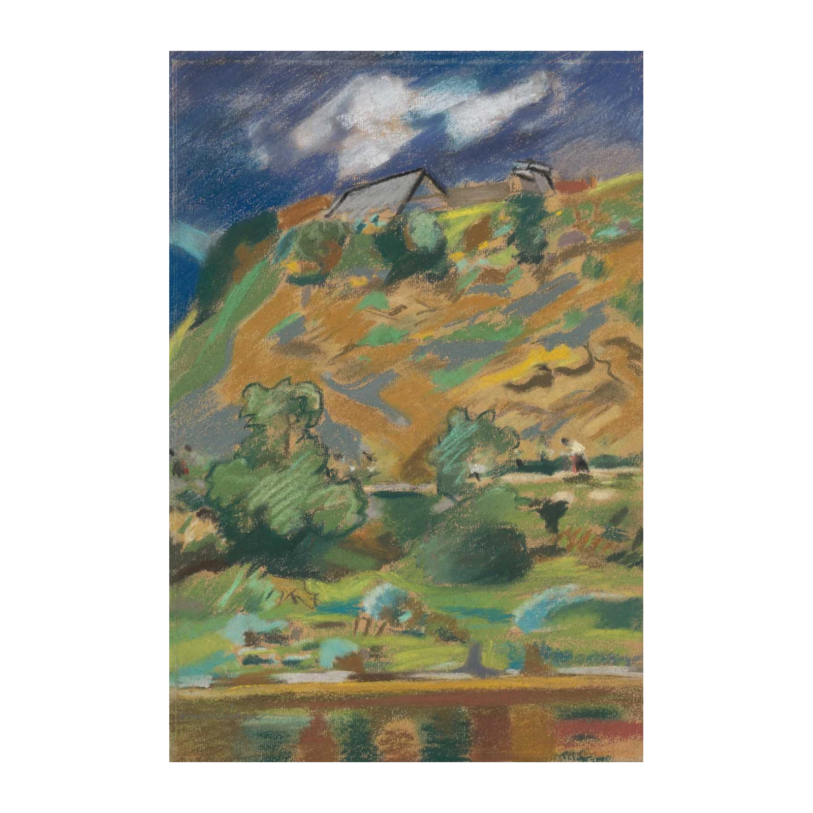 Impressionist Hillside Landscape Wall Art