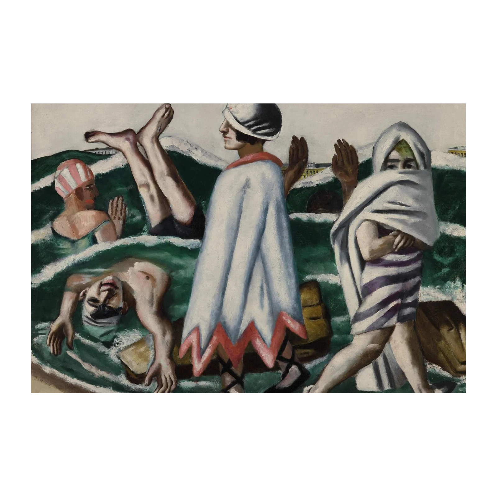 Vintage Beach Scene Art Wall Art