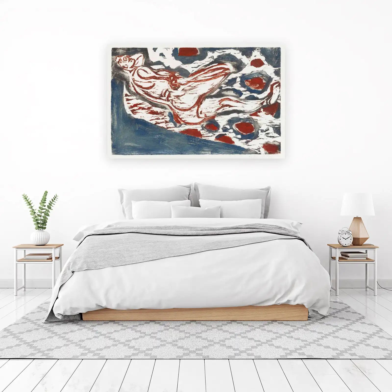 Abstract Figure Expressive Red & Blue Wall Art