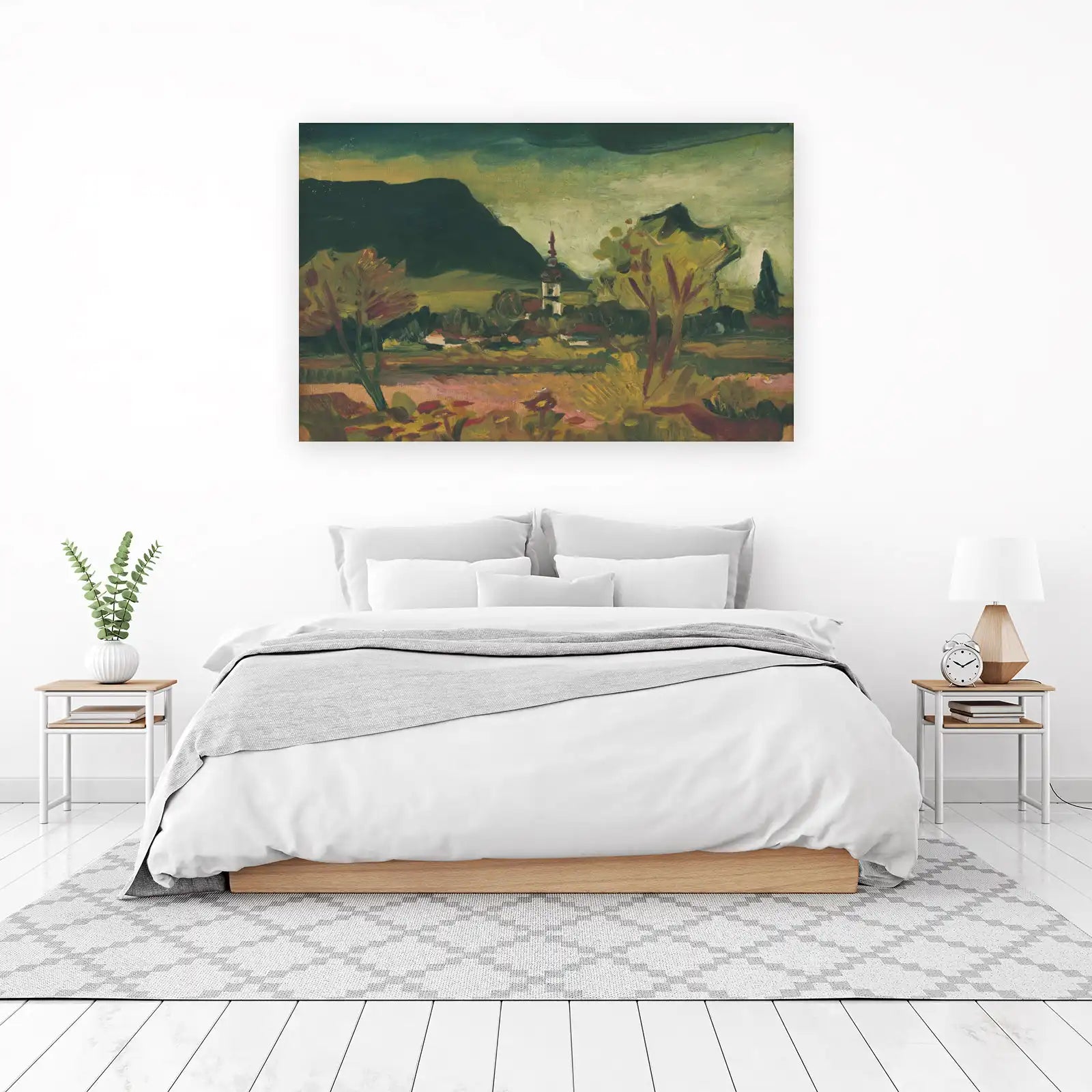 Enchanting Village Landscape Oil Painting Wall Art