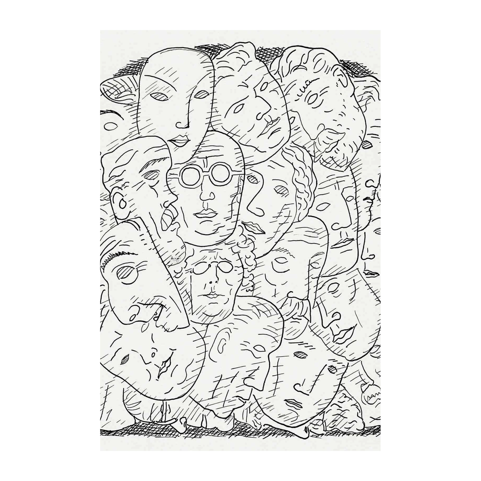 Abstract Faces Line Art Wall Art
