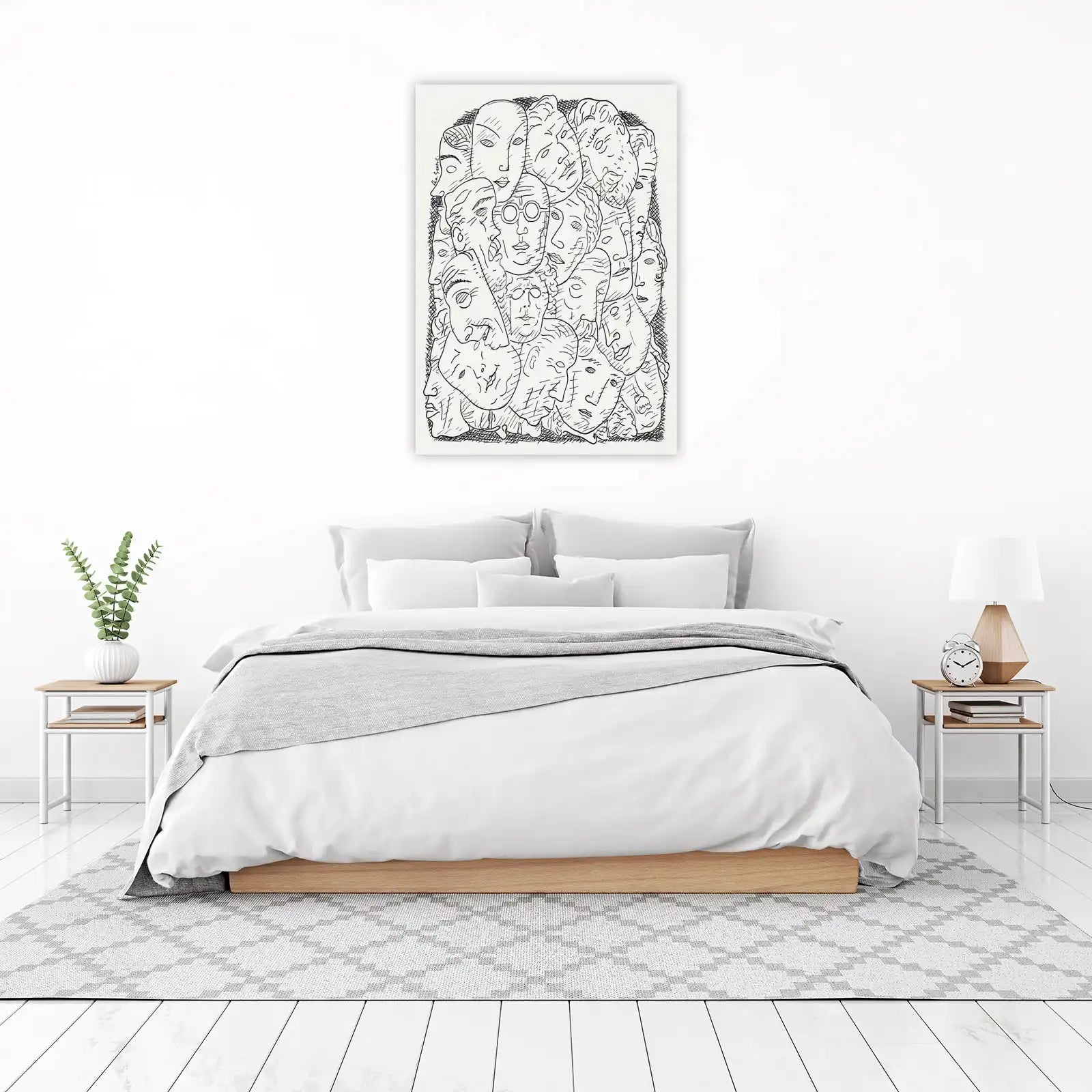 Abstract Faces Line Art Wall Art