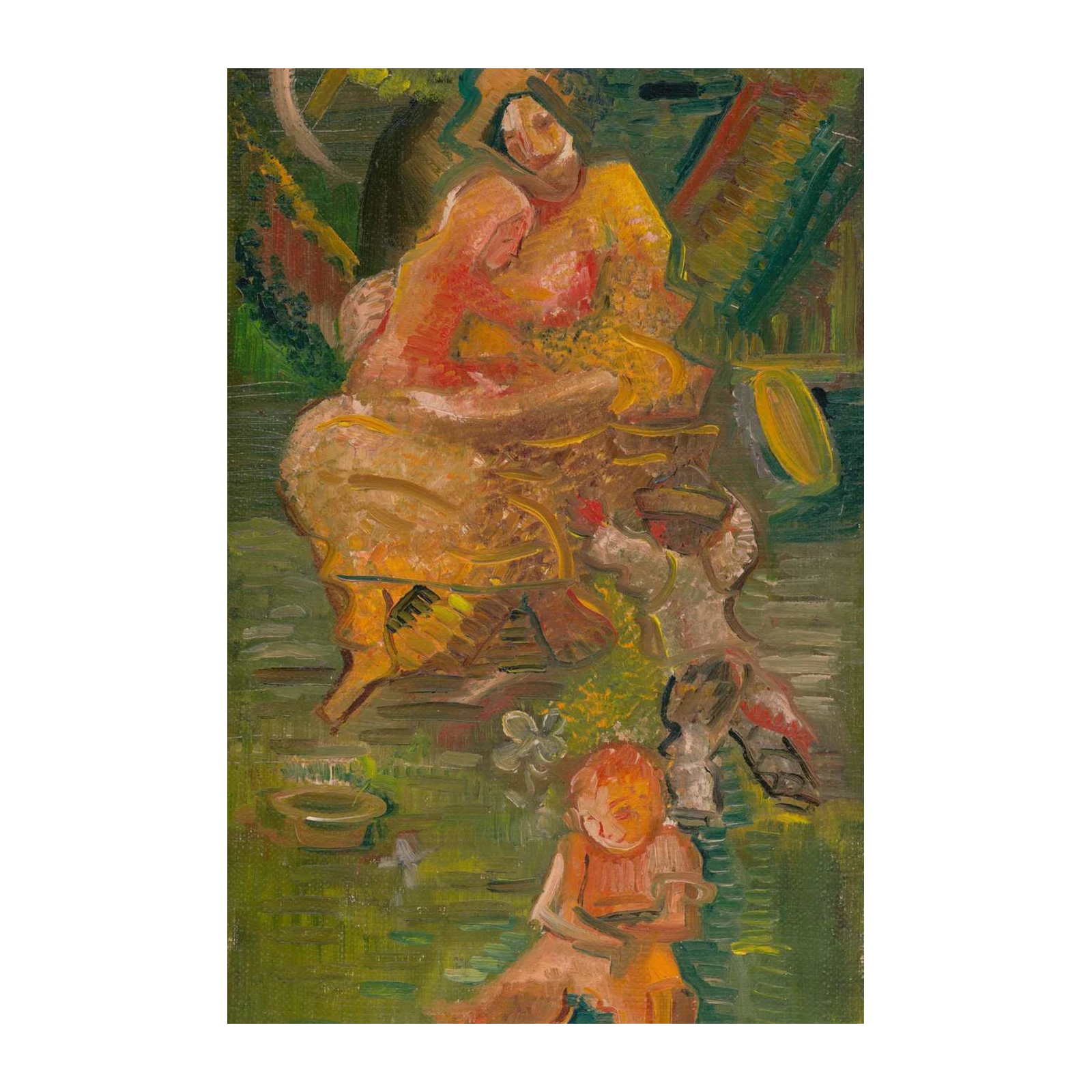 Family Embrace Impressionist Garden Wall Art