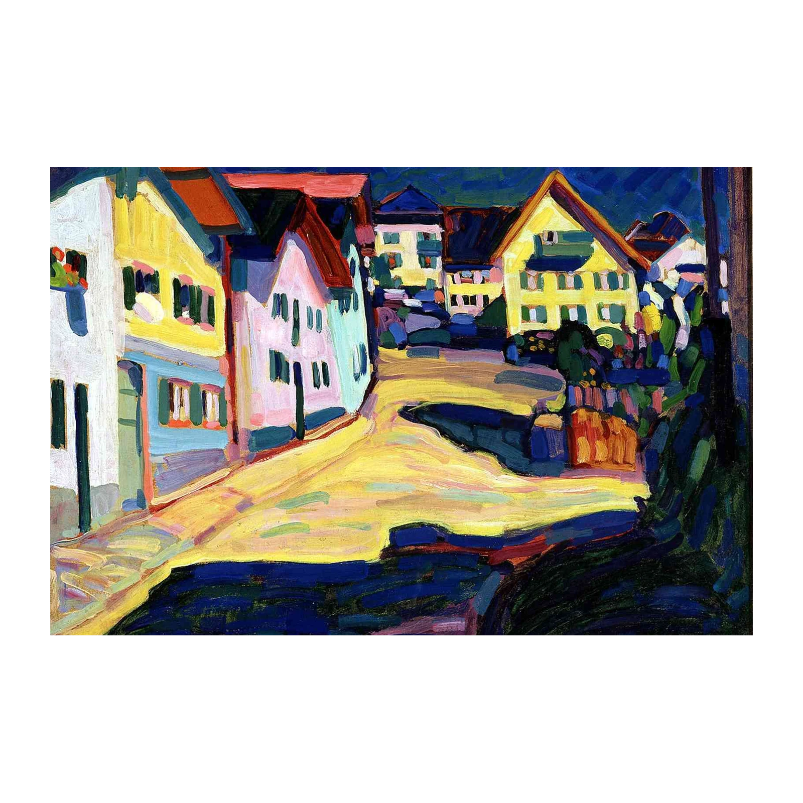 Vibrant Village Street Wall Art