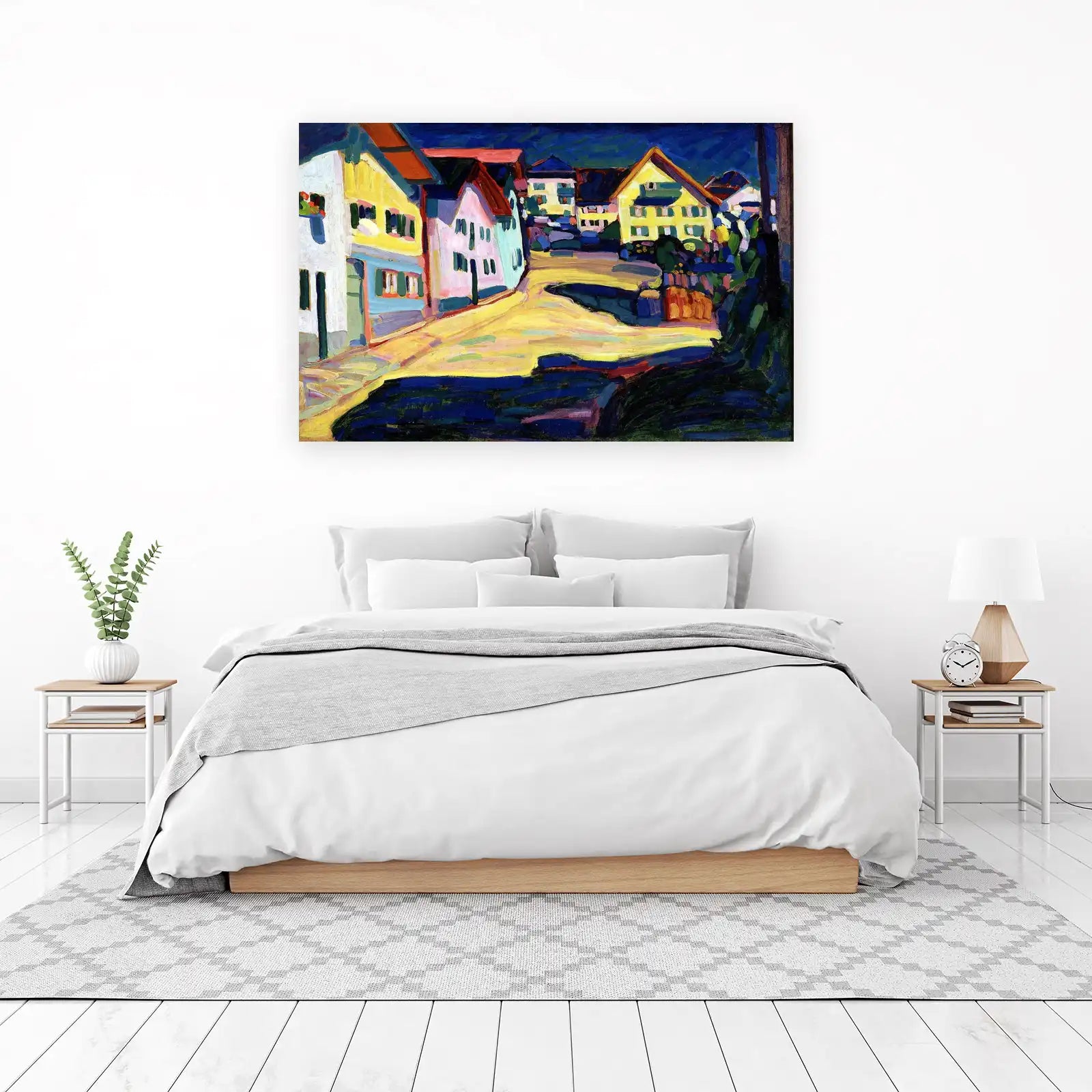 Vibrant Village Street Wall Art