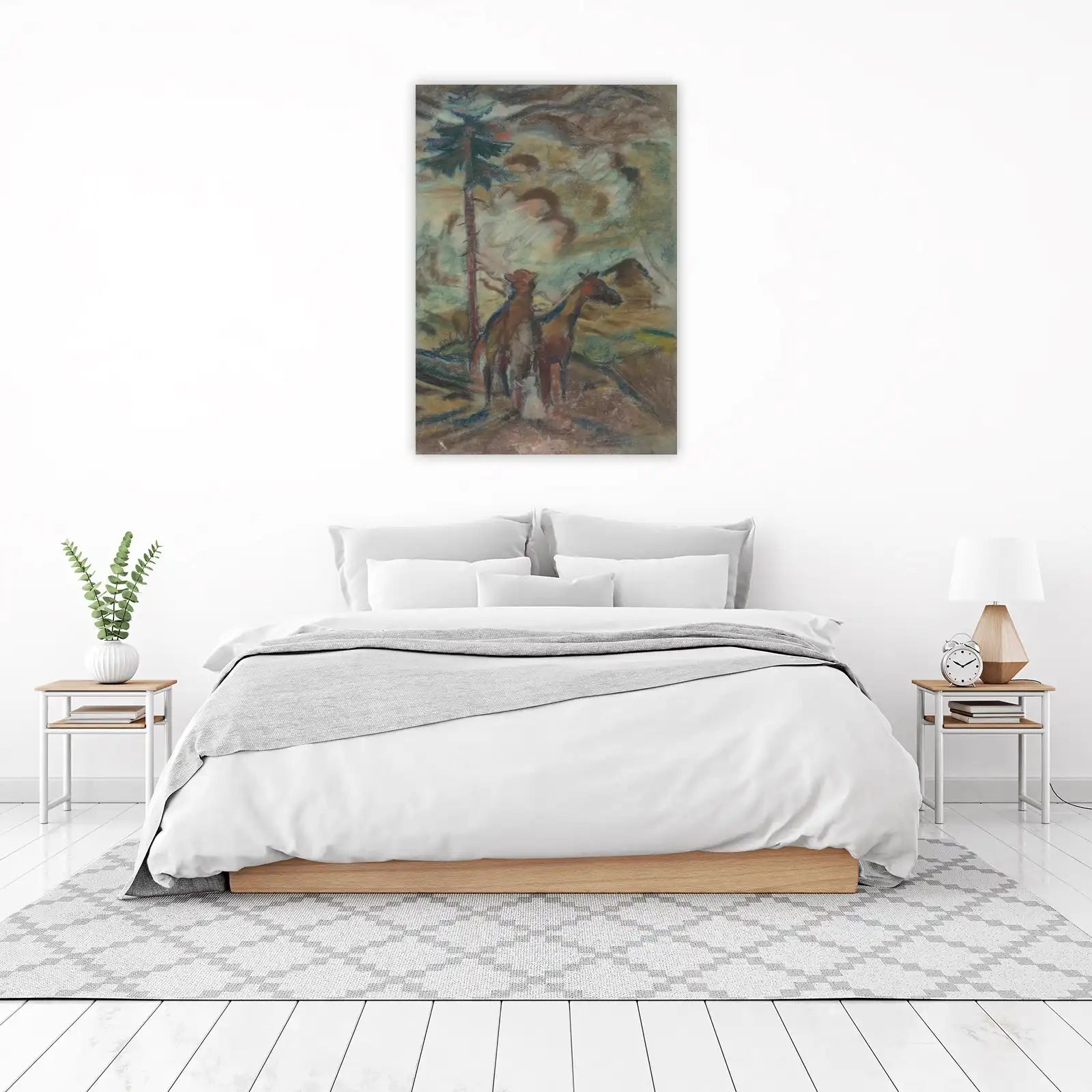 Cowboy & Horse Western Landscape Wall Art