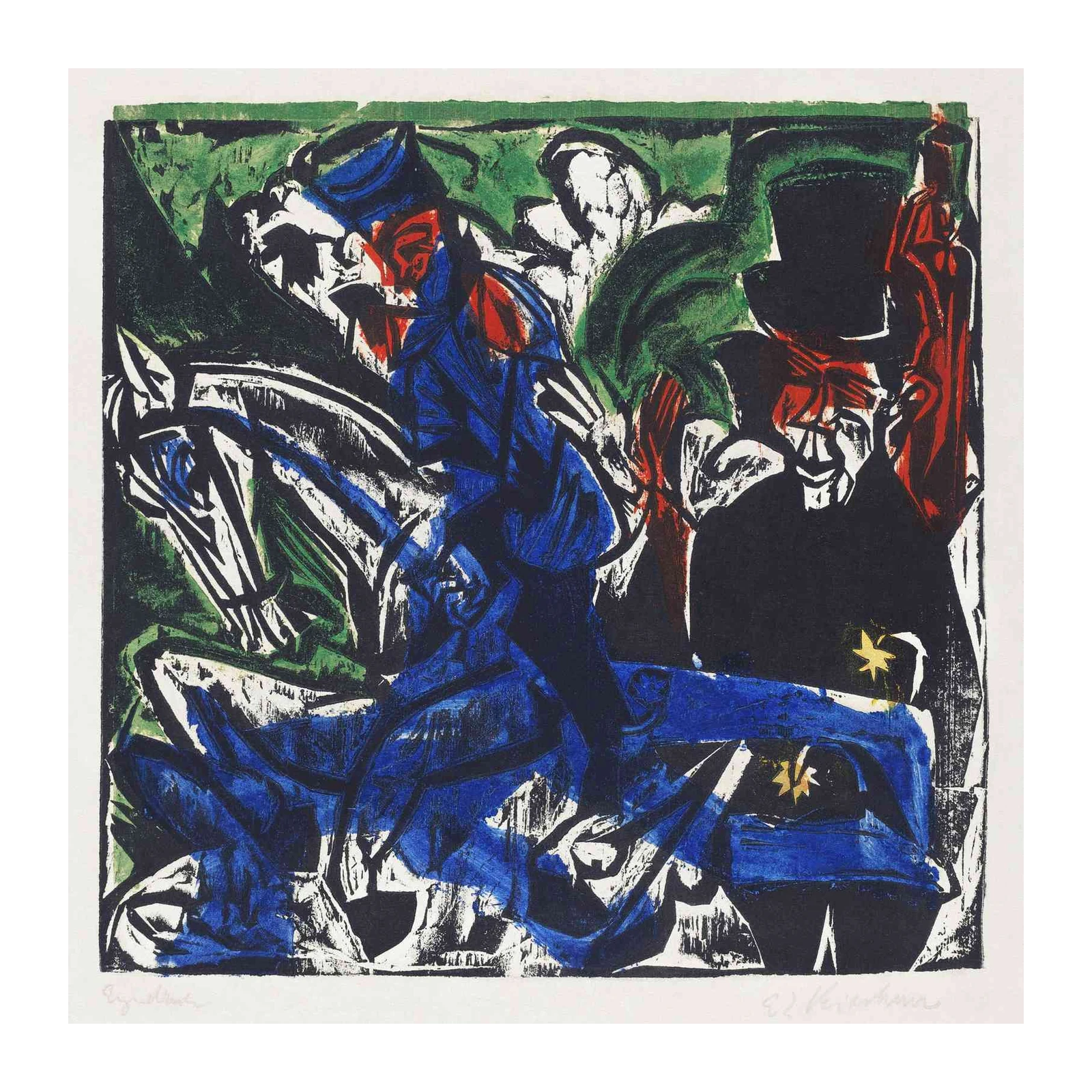 Dynamic Expressionist Horse & Rider Wall Art