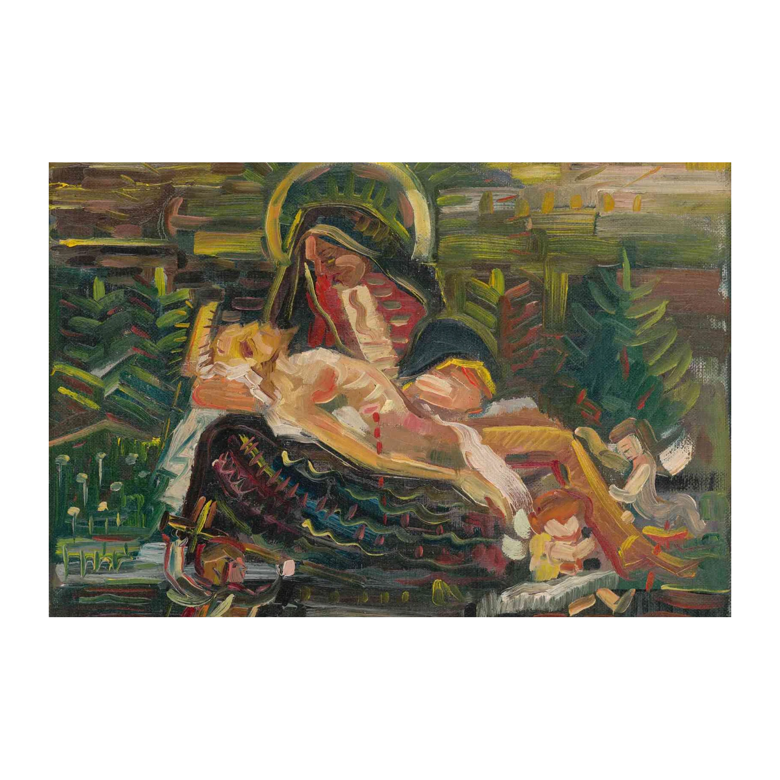 Madonna and Child Expressionist Art Wall Art