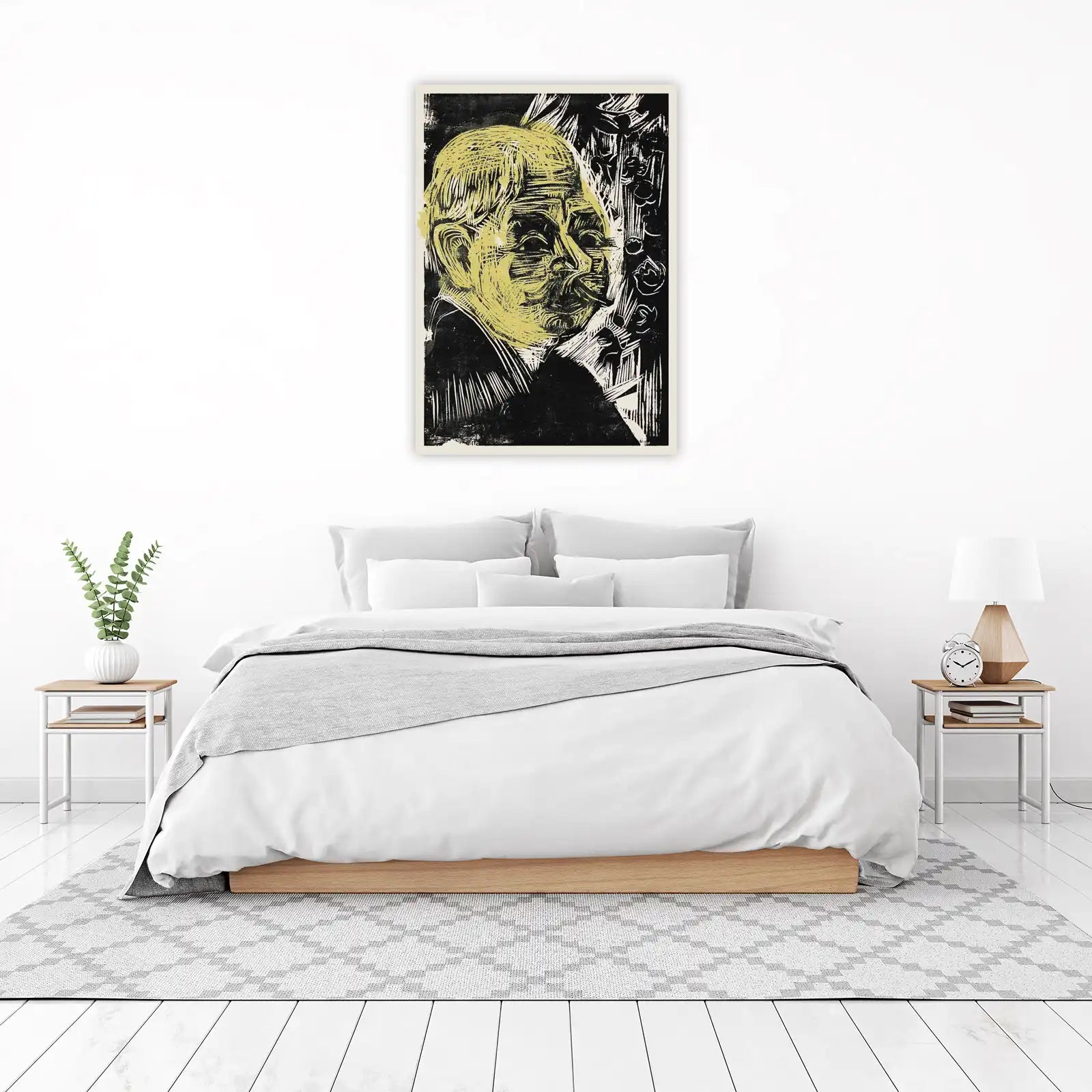 Expressionist Portrait Yellow & Black Wall Art