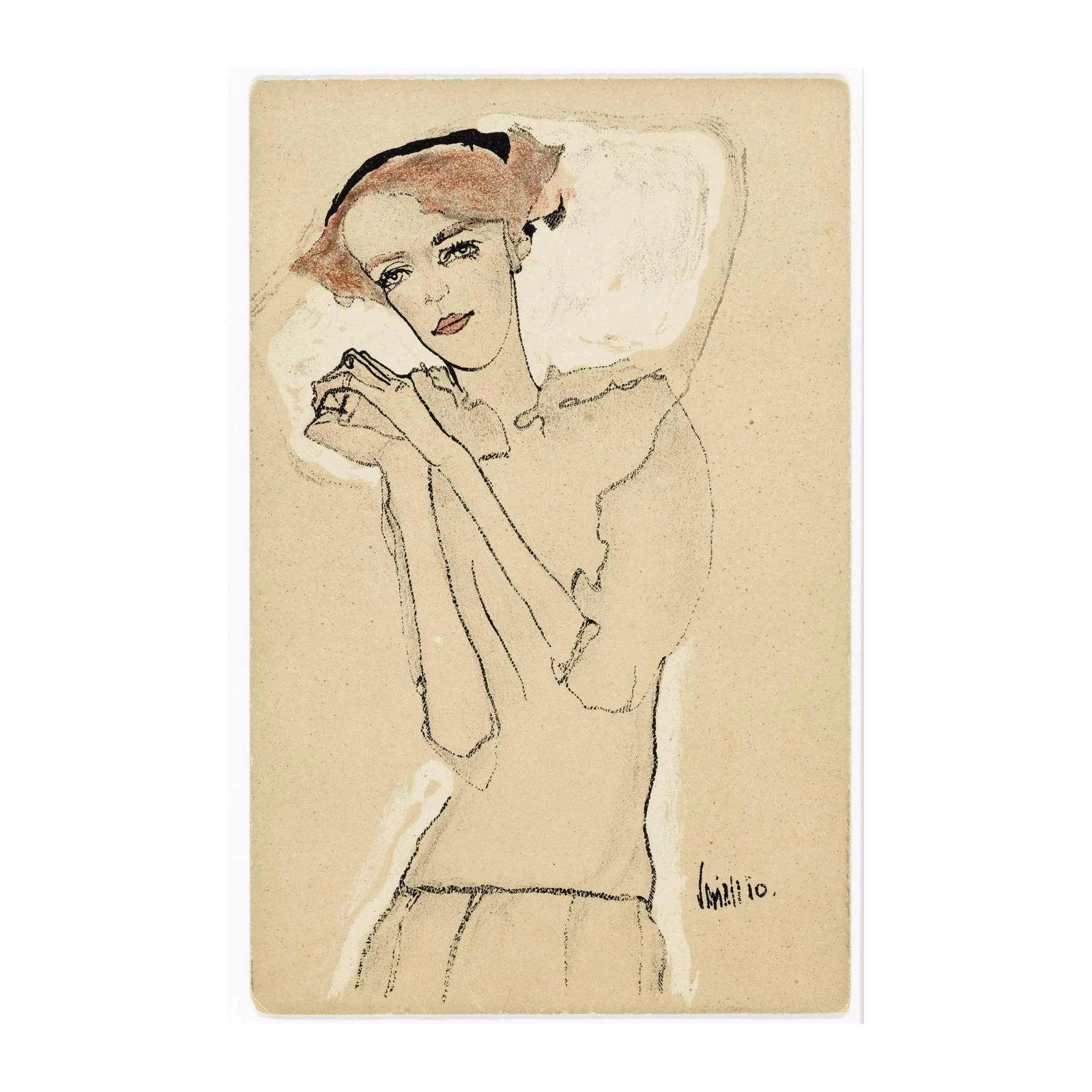 Elegant Woman Sketch Art Wall Art